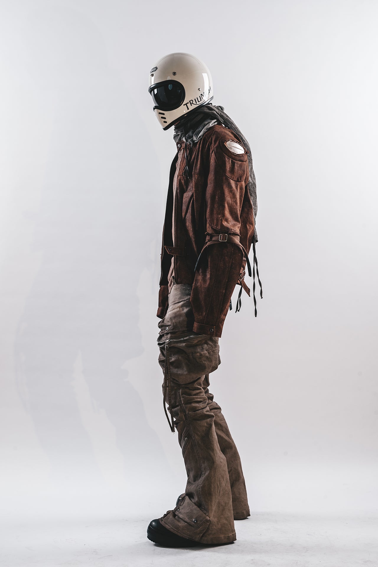 DRKLEI ZIP ARC STACKED PANTS