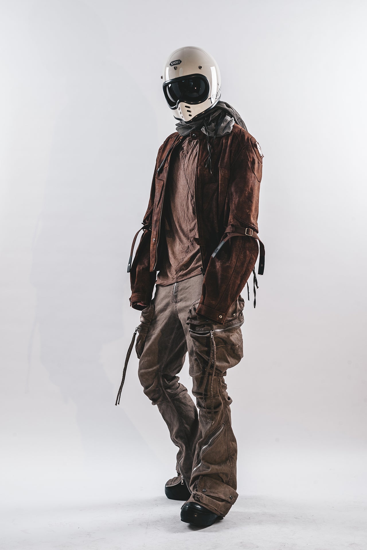 DRKLEI ZIP ARC STACKED PANTS