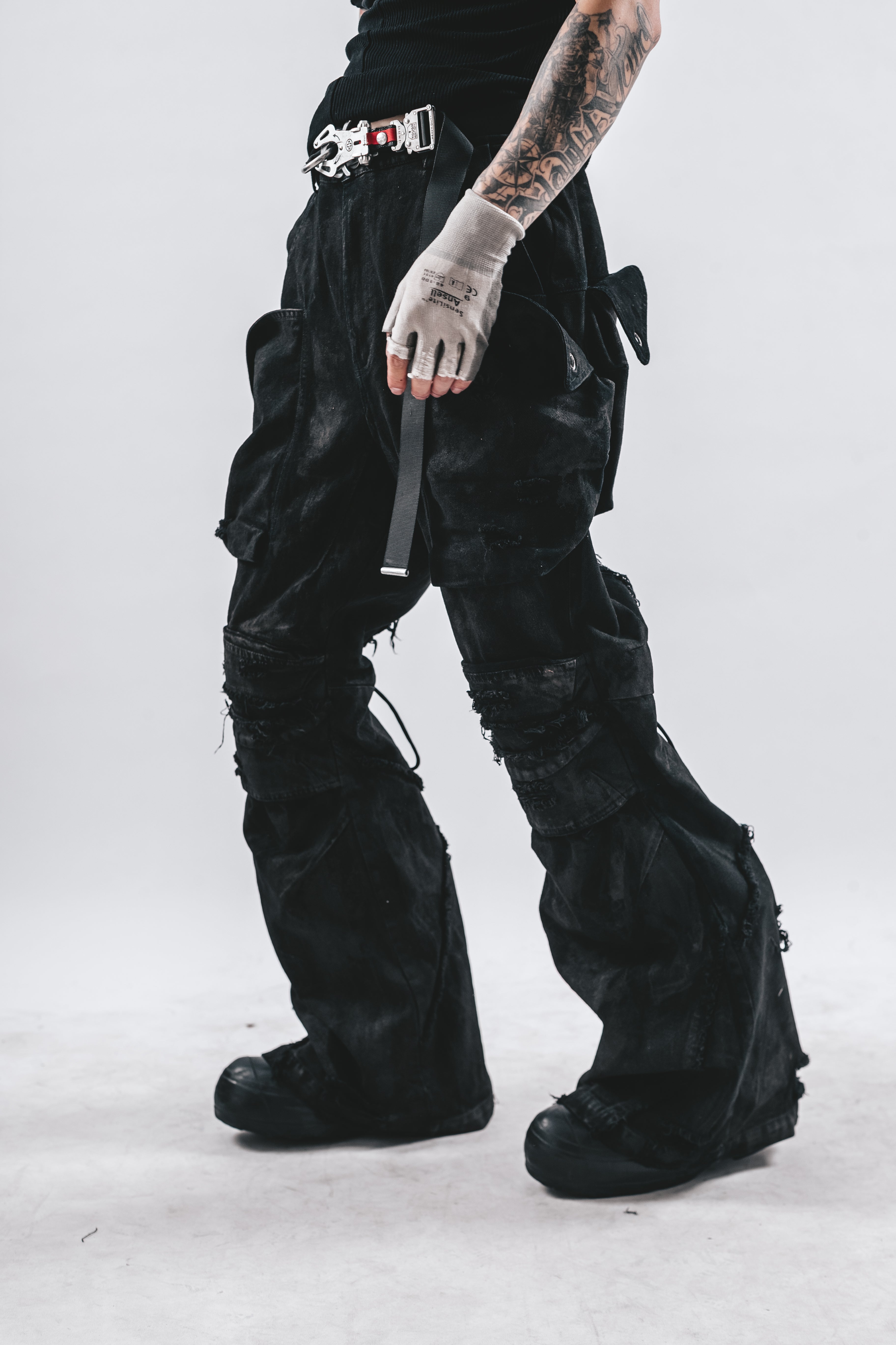 DRKLEI WAXED ORION BAGGY PANTS