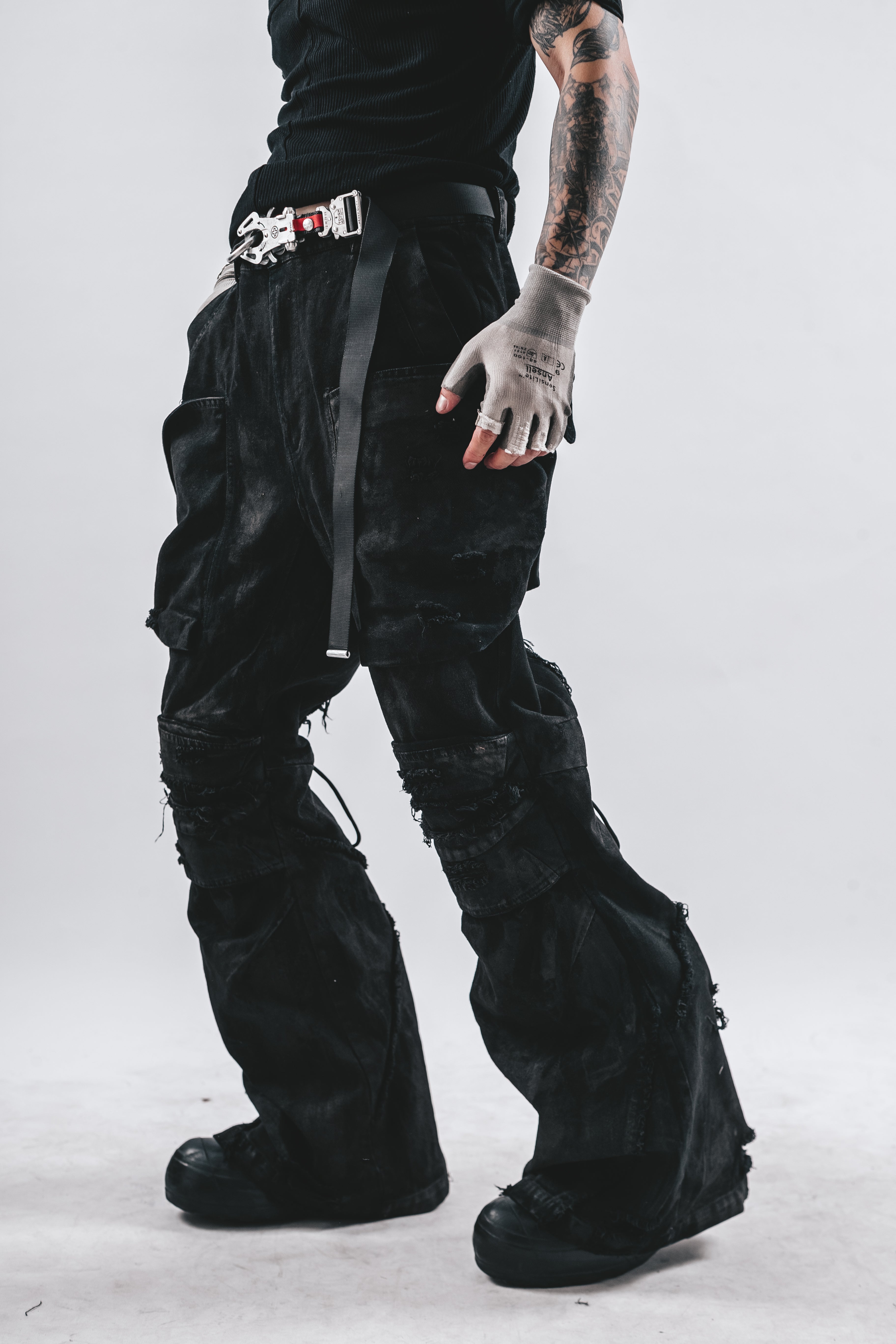 DRKLEI WAXED ORION BAGGY PANTS