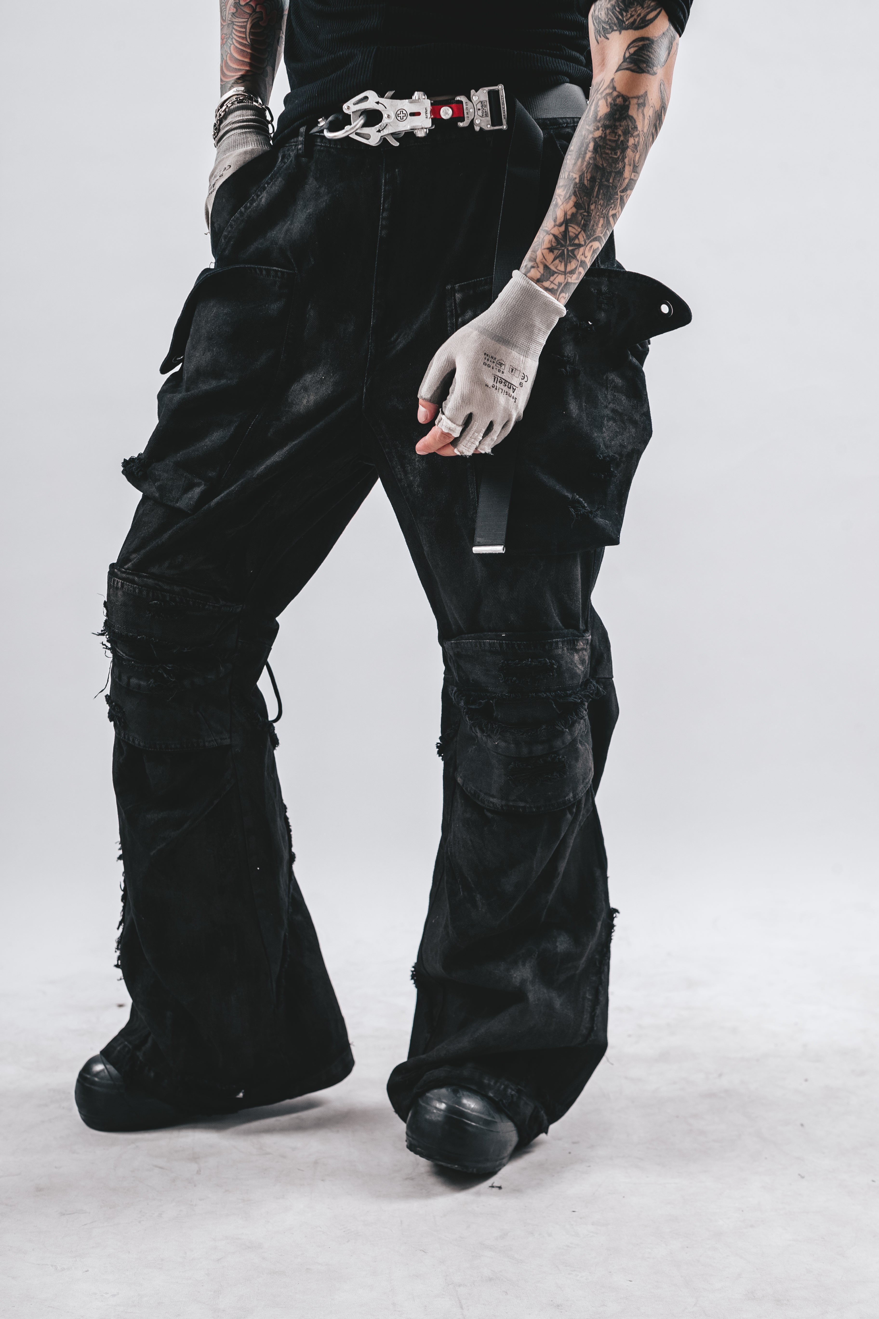 DRKLEI WAXED ORION BAGGY PANTS