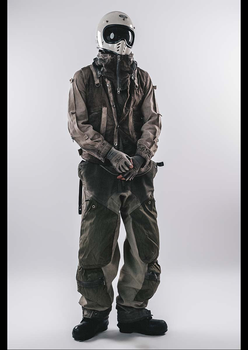 DRKLEI WASHED HOODED MESH JACKET