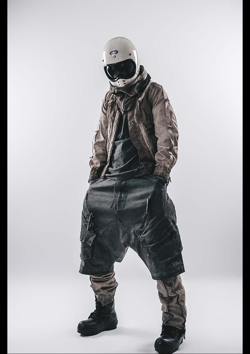 DRKLEI WASHED HOODED MESH JACKET