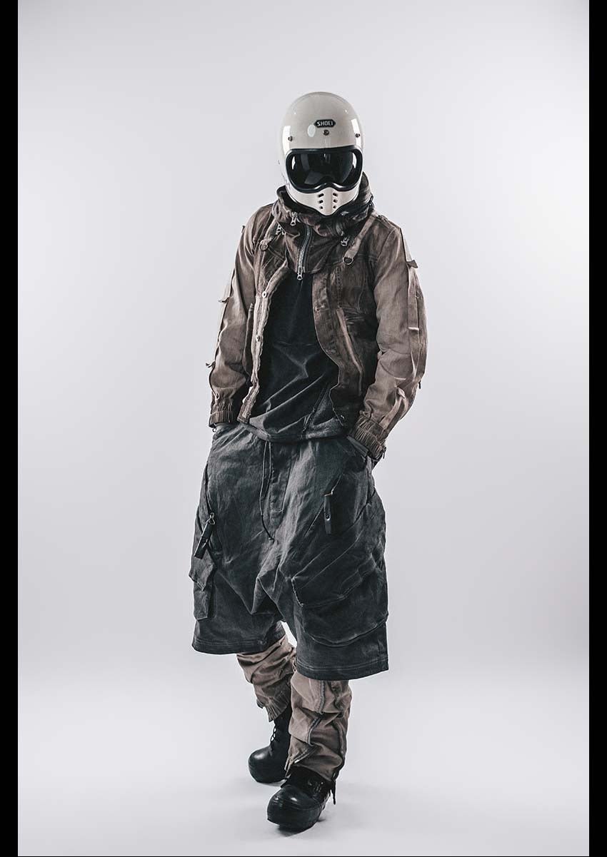 DRKLEI WASHED HOODED MESH JACKET