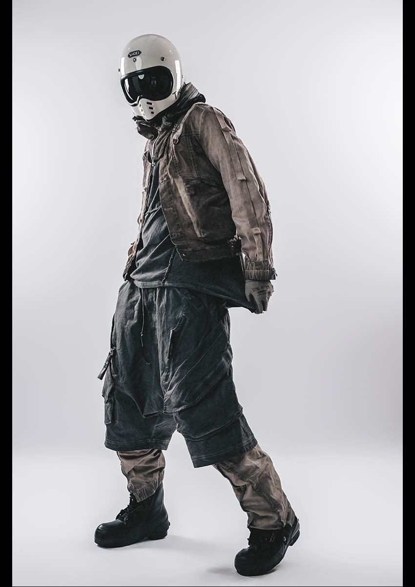 DRKLEI WASHED HOODED MESH JACKET