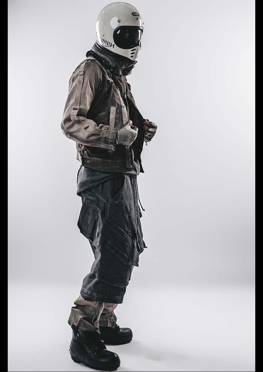 DRKLEI WASHED HOODED MESH JACKET