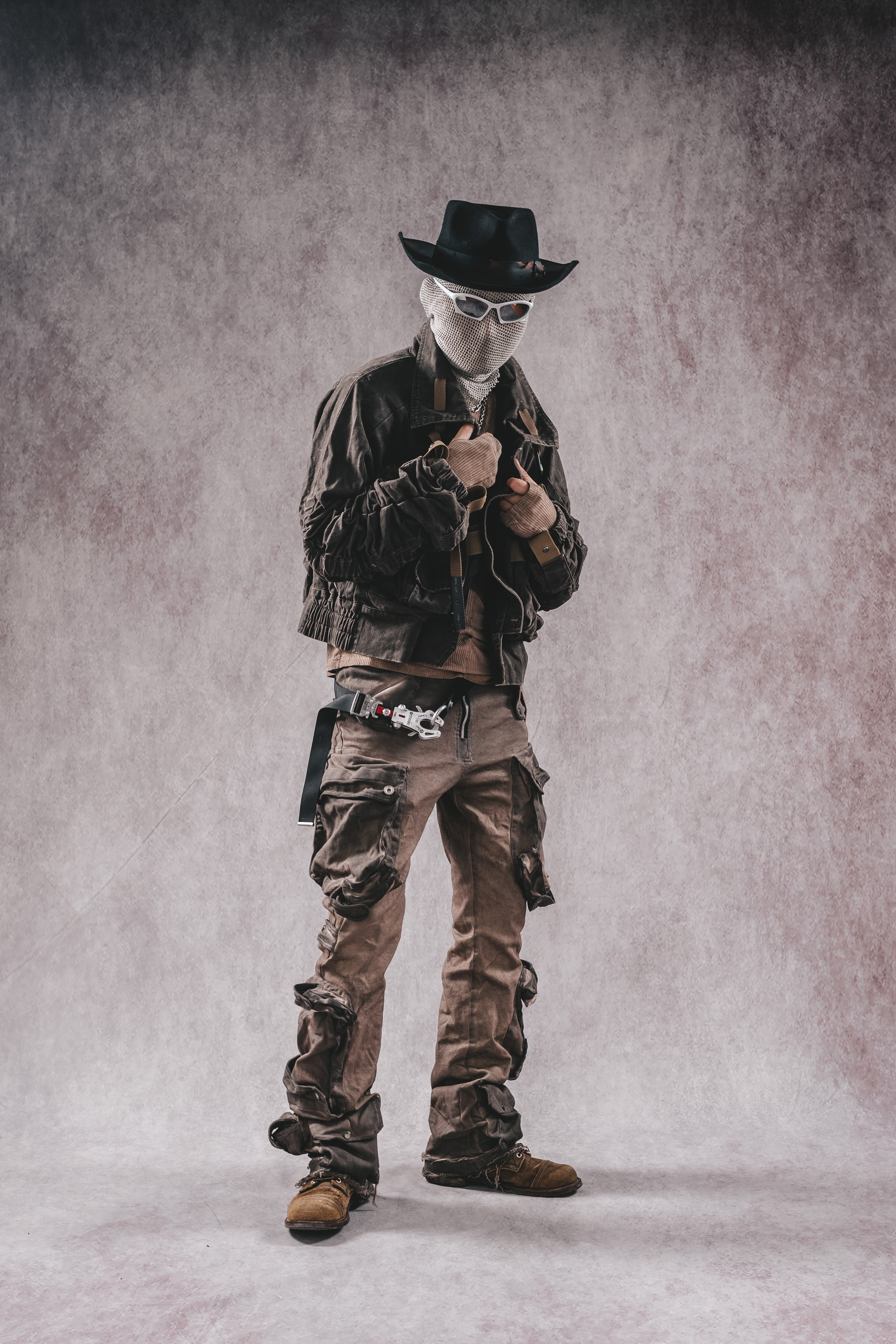 Wasteland Stand Collar Short Workwear Denim Jacket