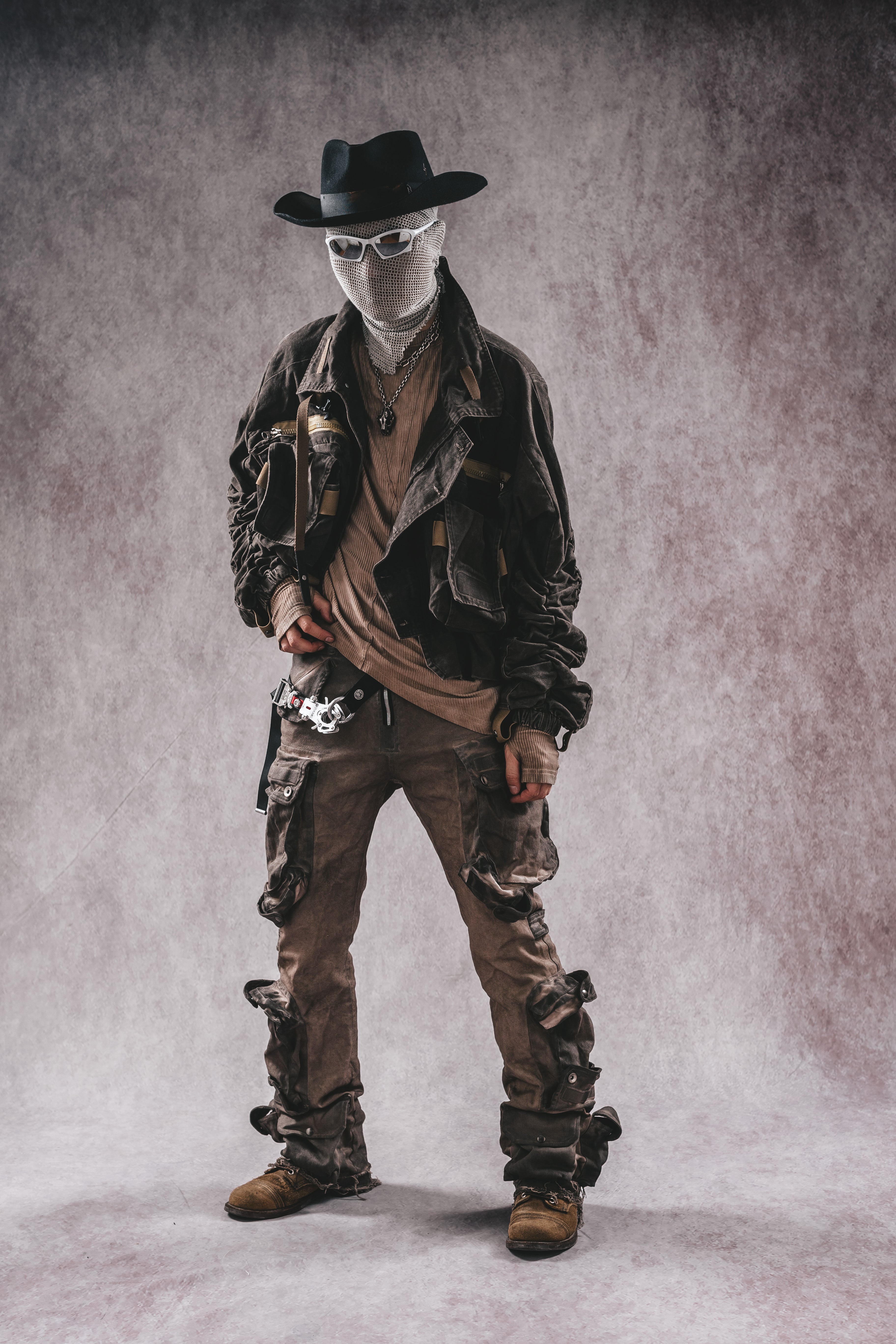 Wasteland Stand Collar Short Workwear Denim Jacket