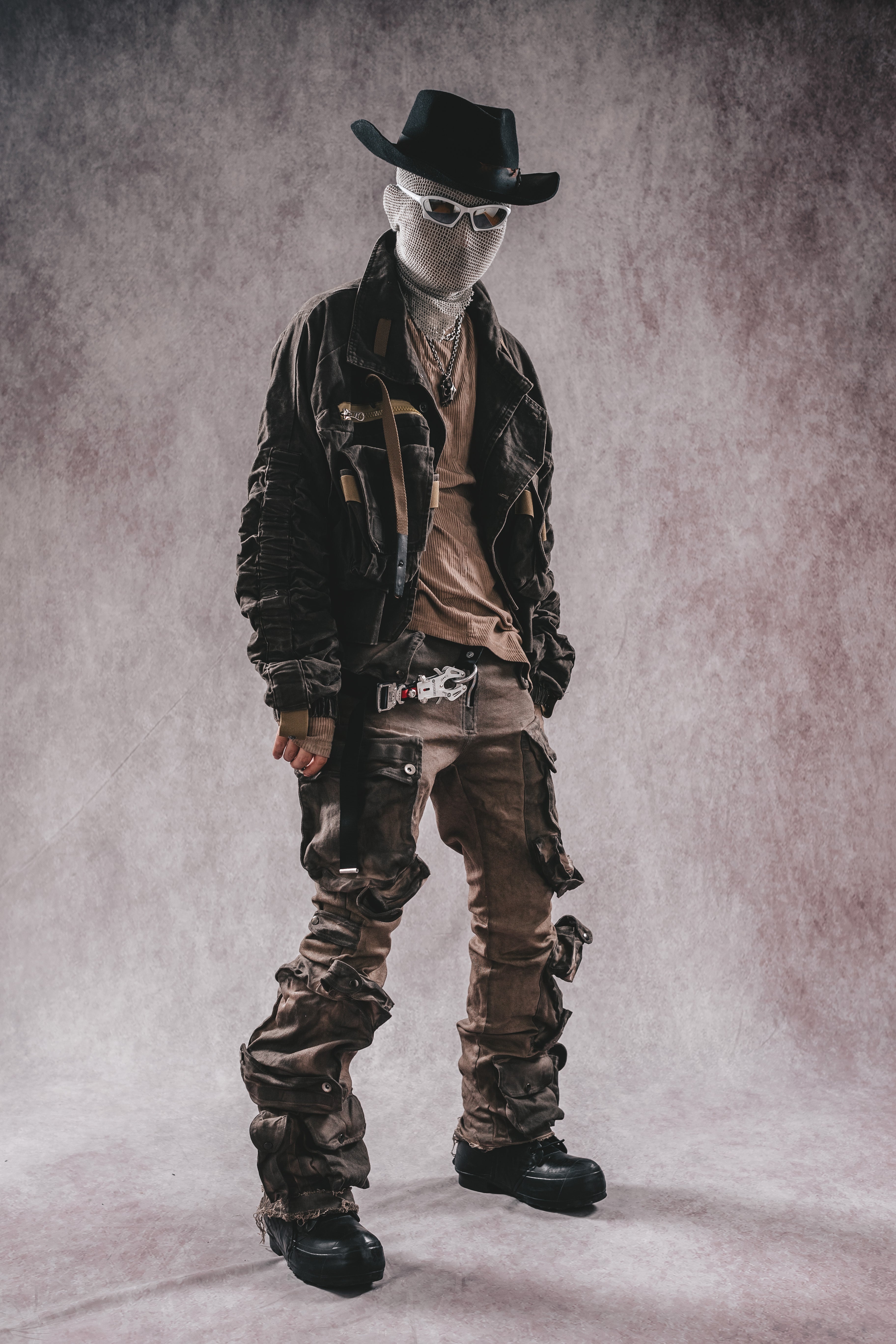 Wasteland Stand Collar Short Workwear Denim Jacket