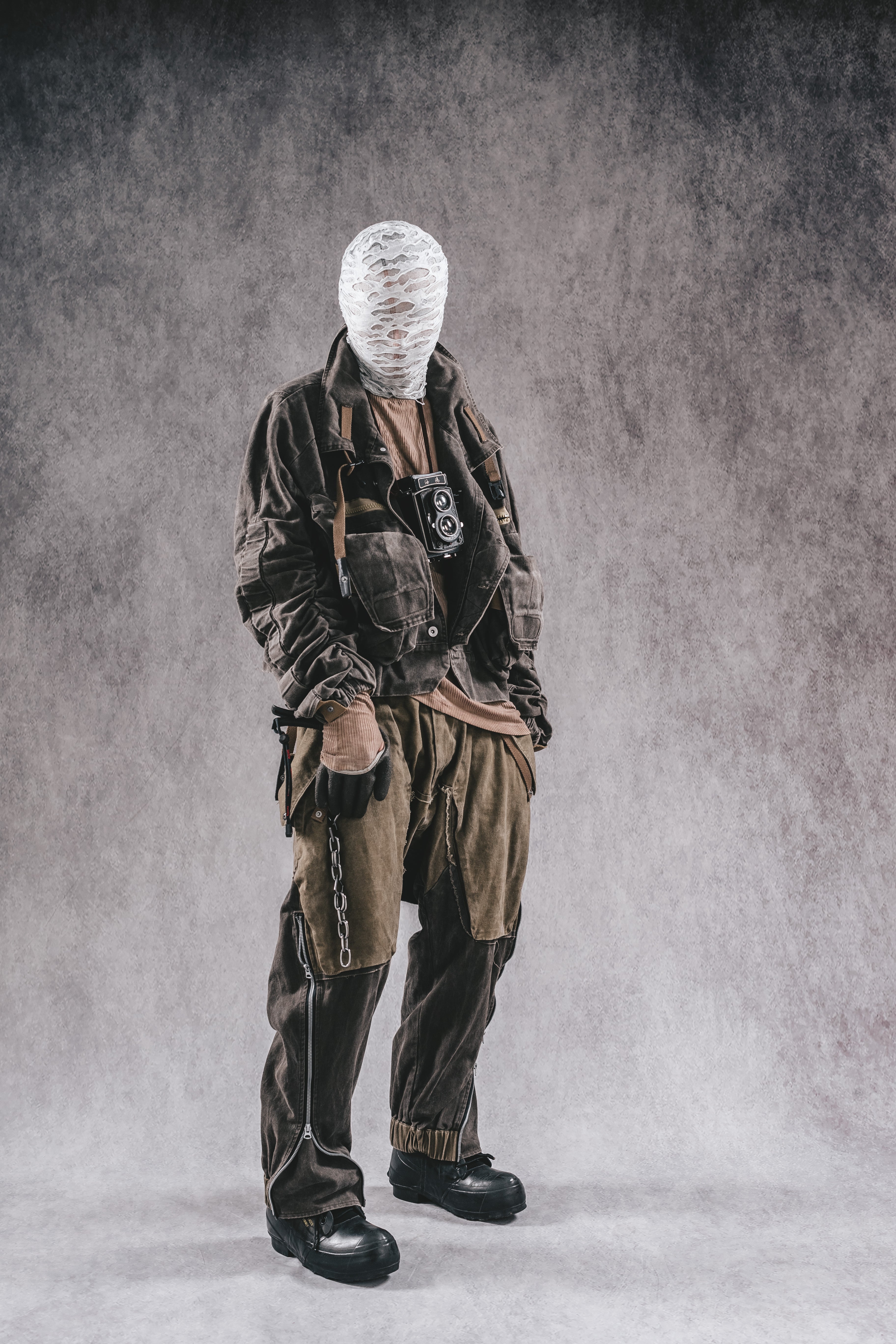 Wasteland Stand Collar Short Workwear Denim Jacket