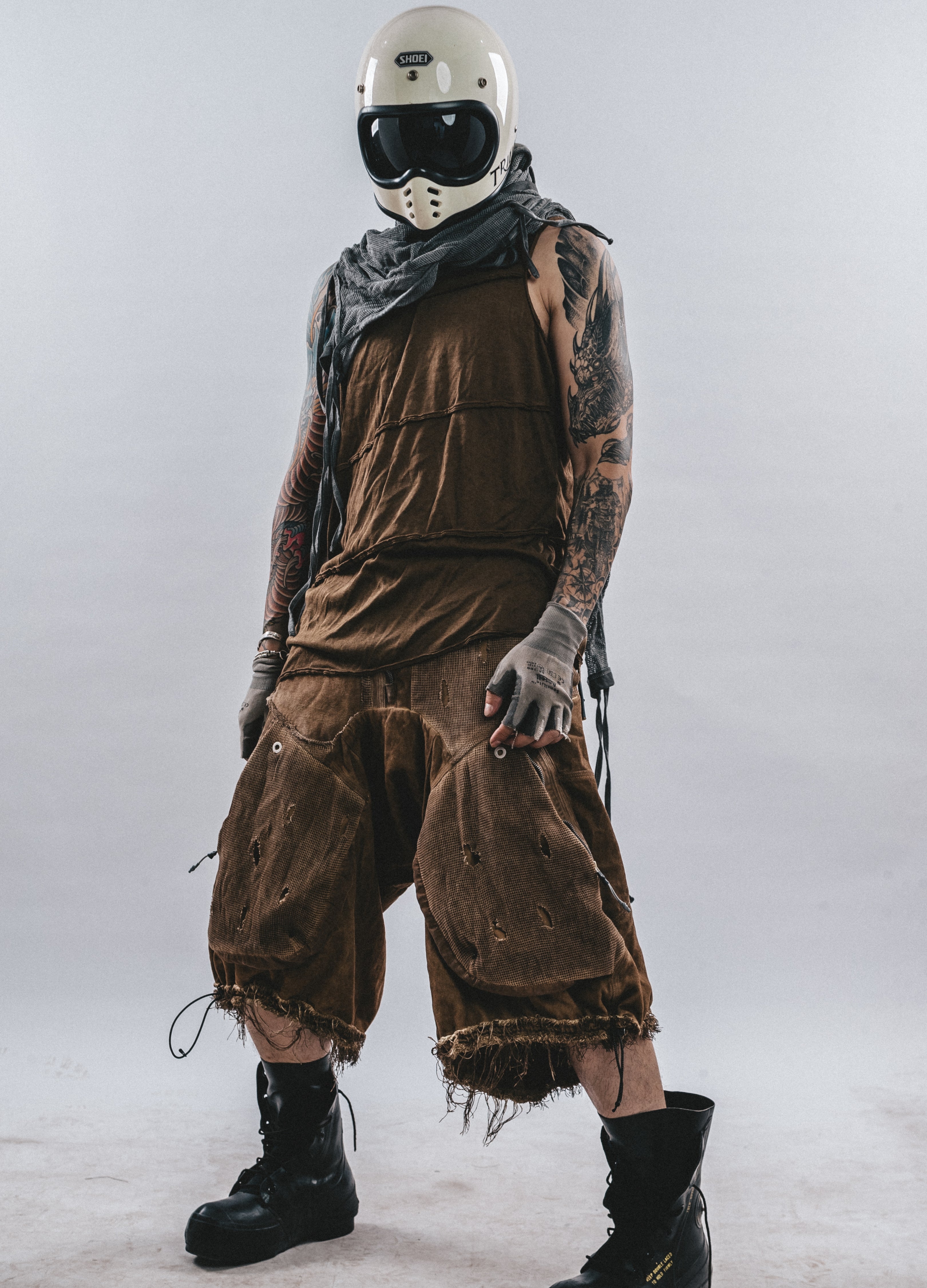 DRKLEI DECONSTRUCT ZIP UTILITY SHORTS