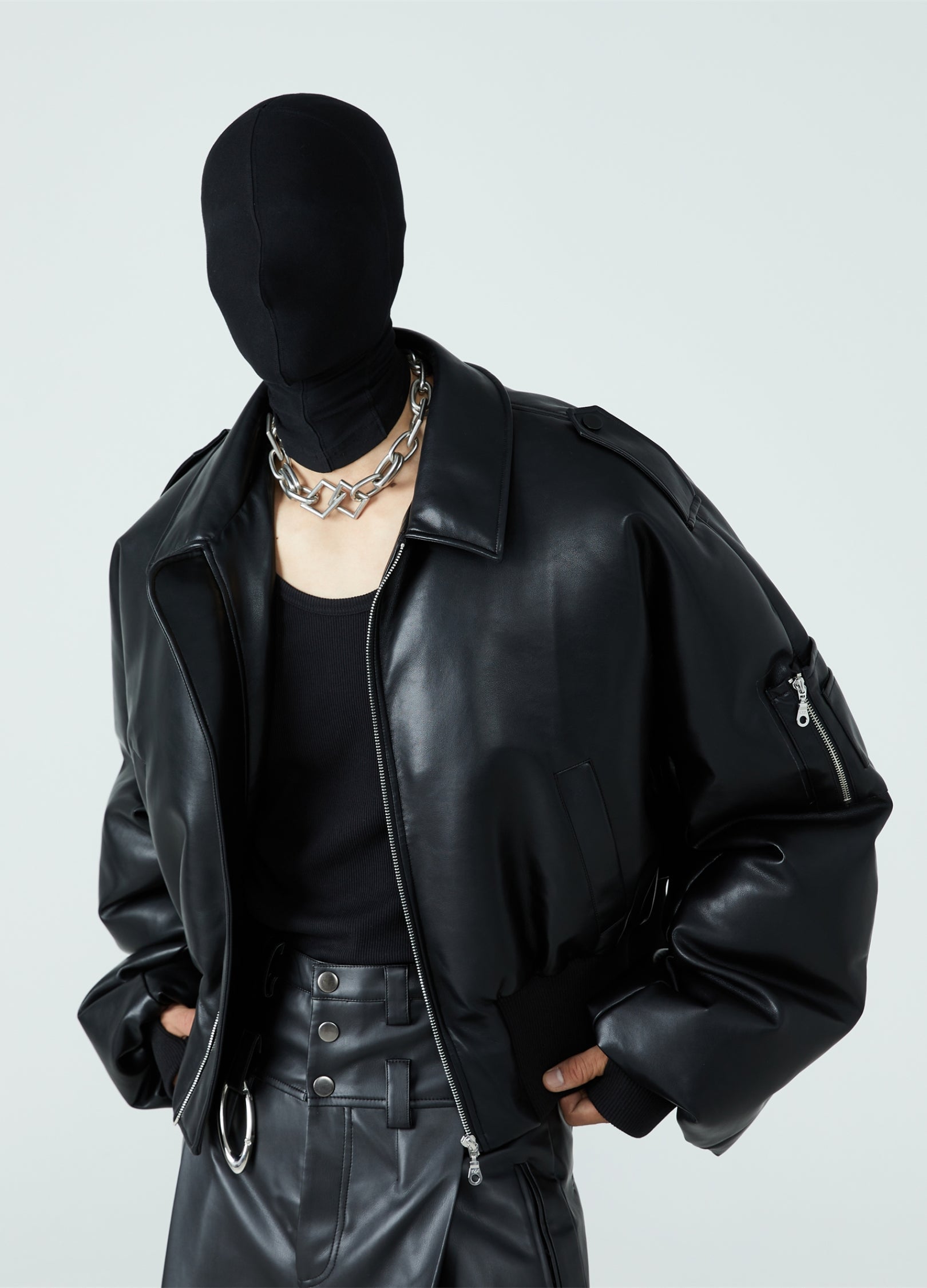 23FW Guardian PU Leather Down Jacket
