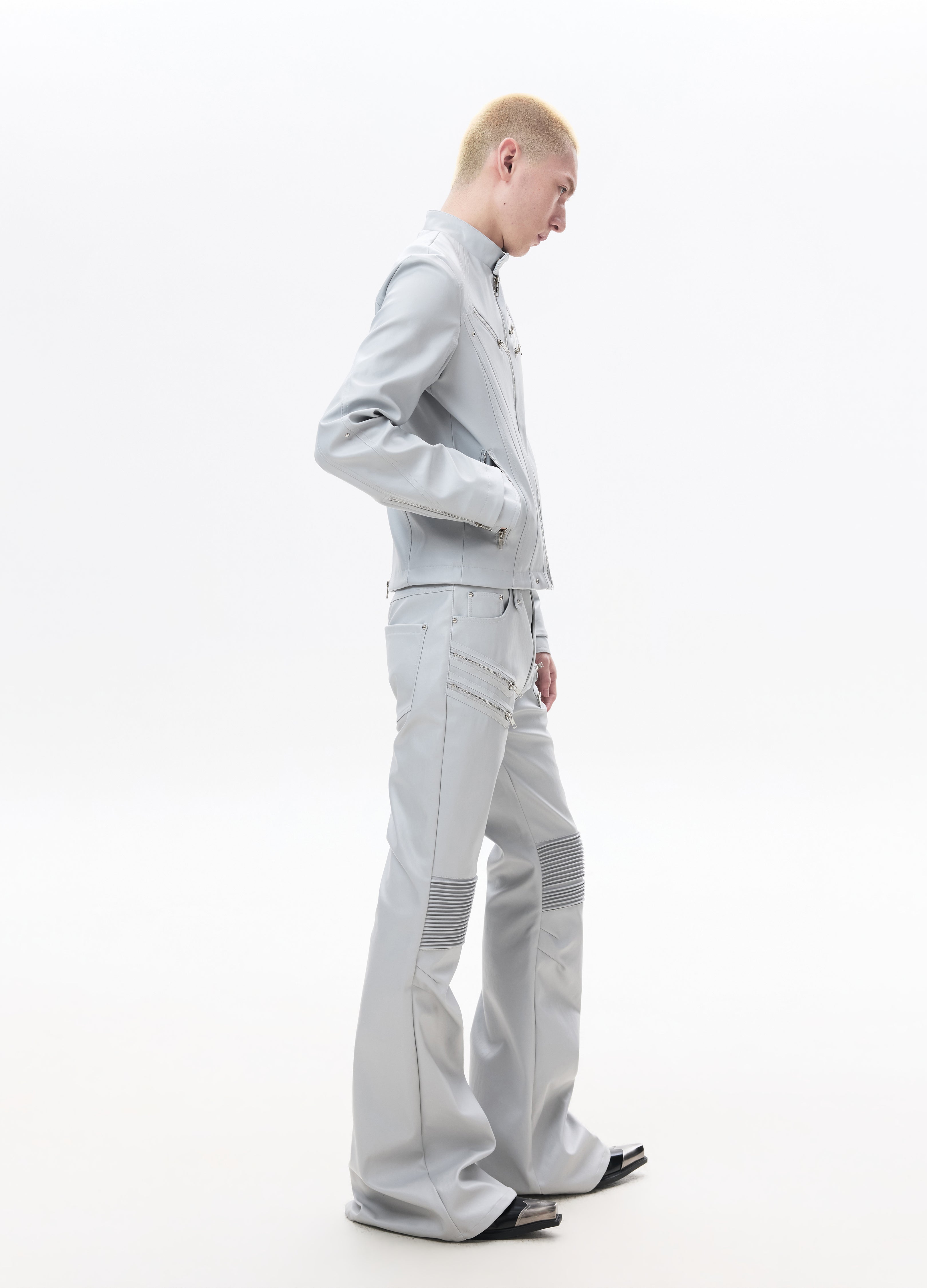 26SS SHARP ZIP LEATHER JACKET