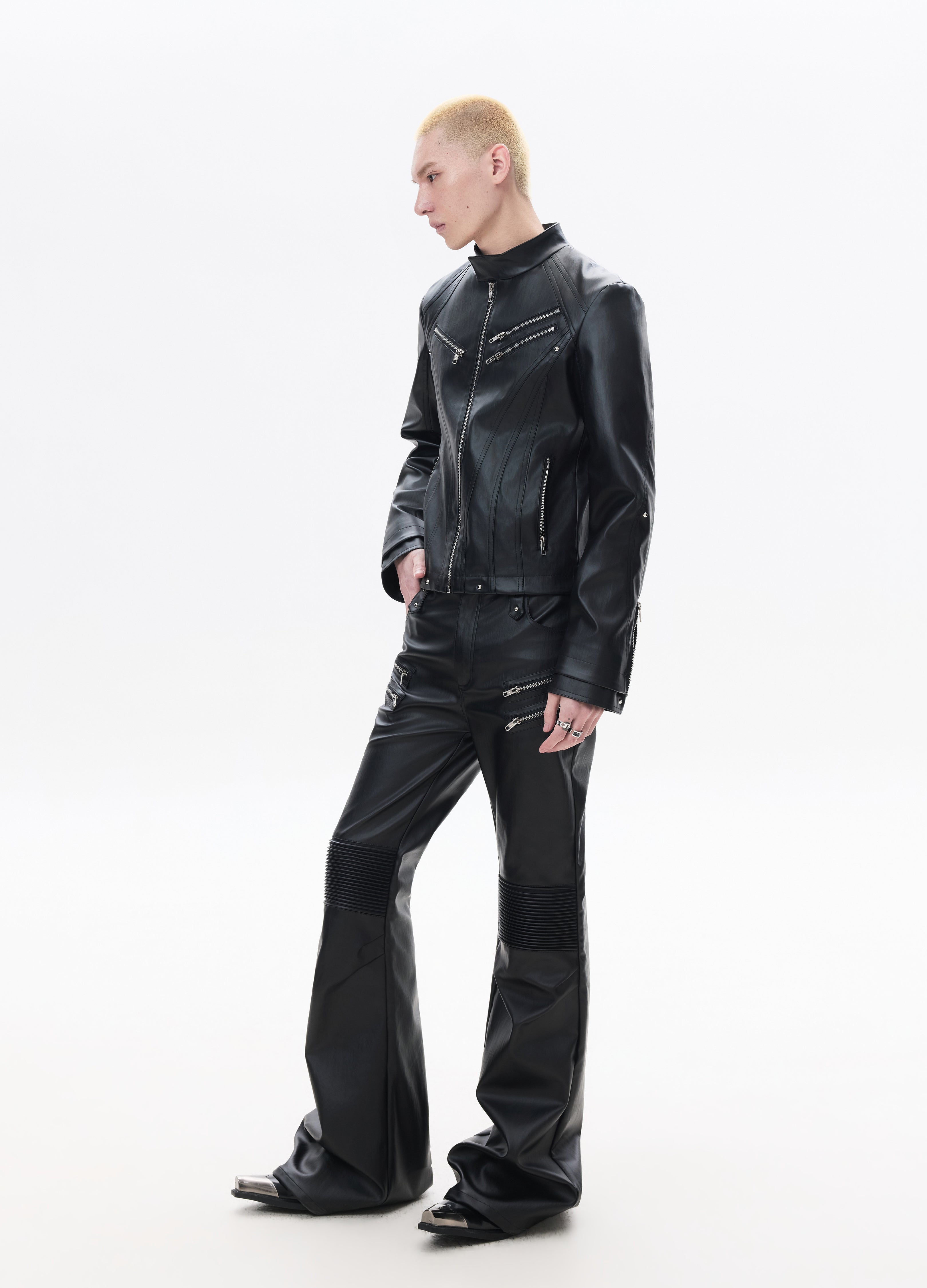 26SS DECONSTRUCT ZIP BIKER JACKET