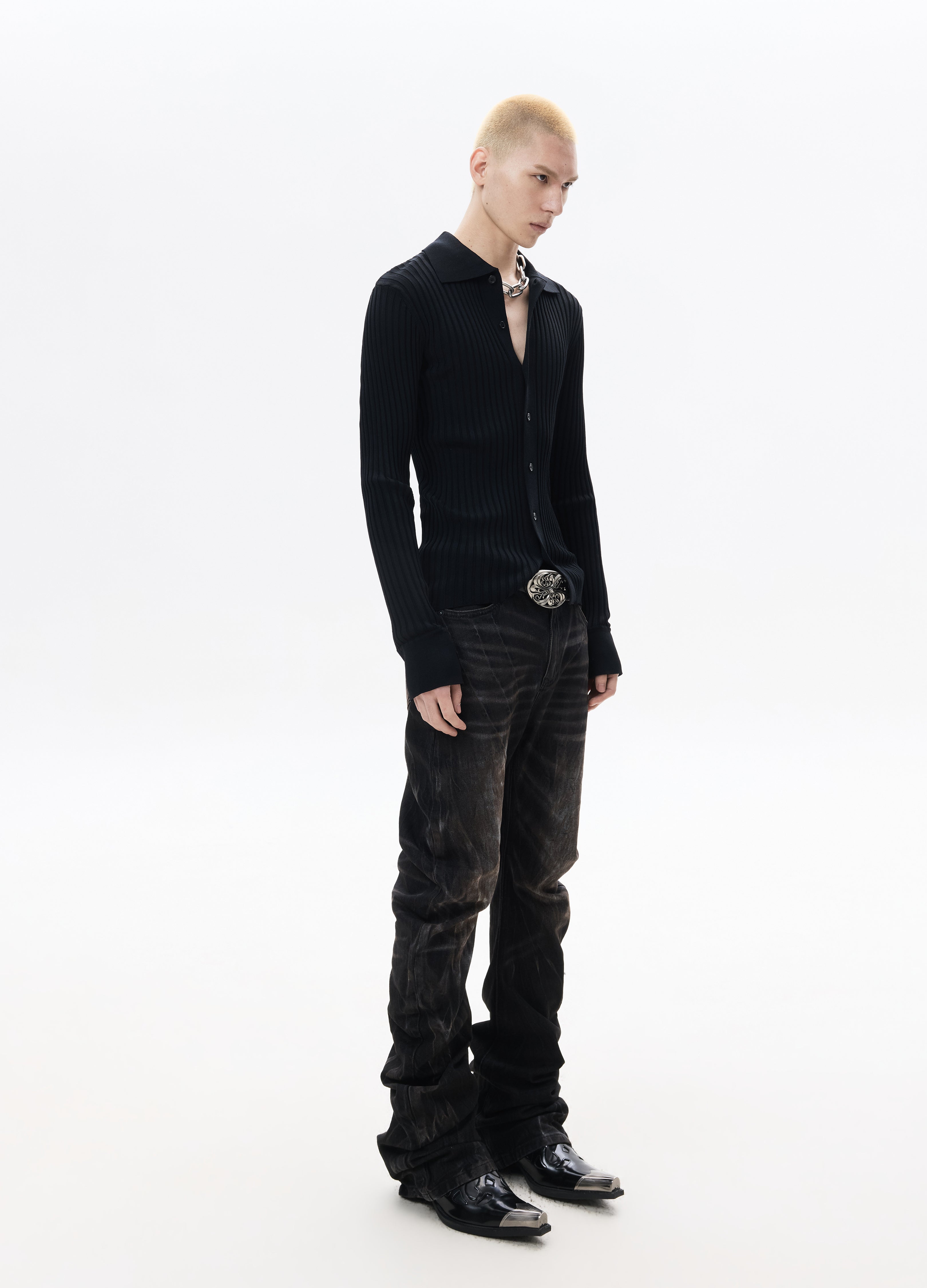 26SS HIGH STRETCH RIBBED KNIT CARDIGAN