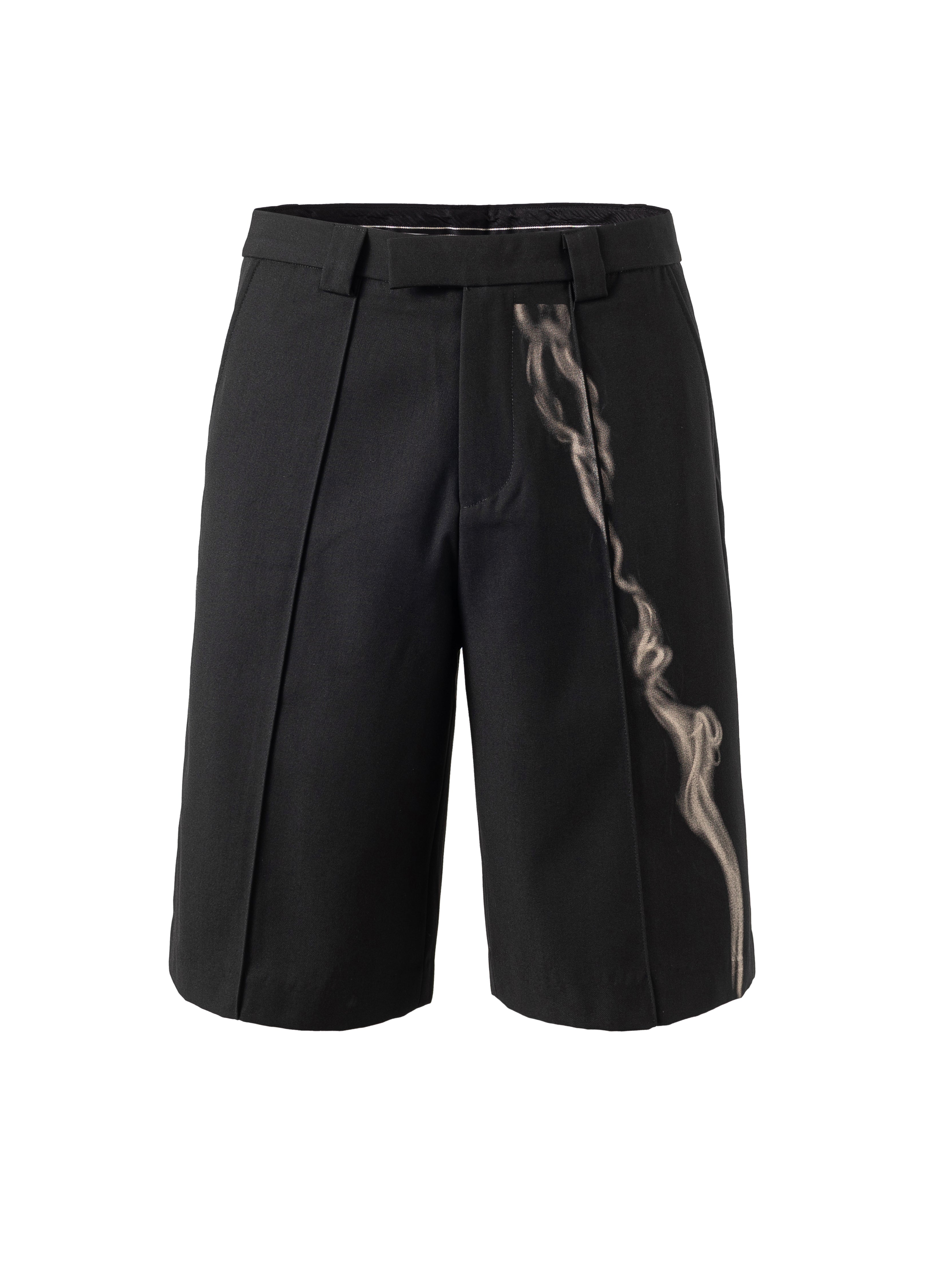 25SS TOBACCO PRINT WOOL SHORTS