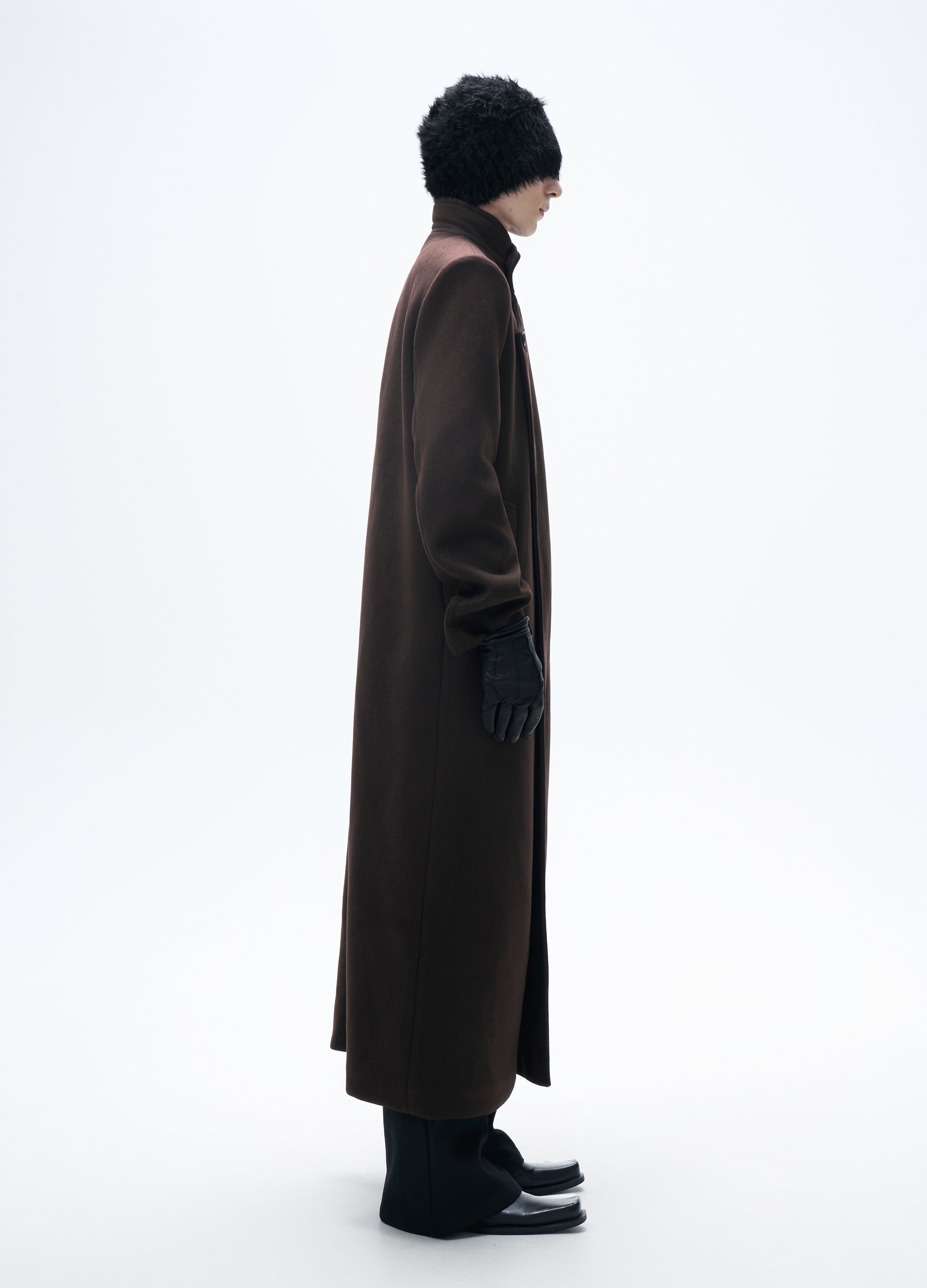 25FW CHESTNUT ASYMMETRIC WOOL COAT