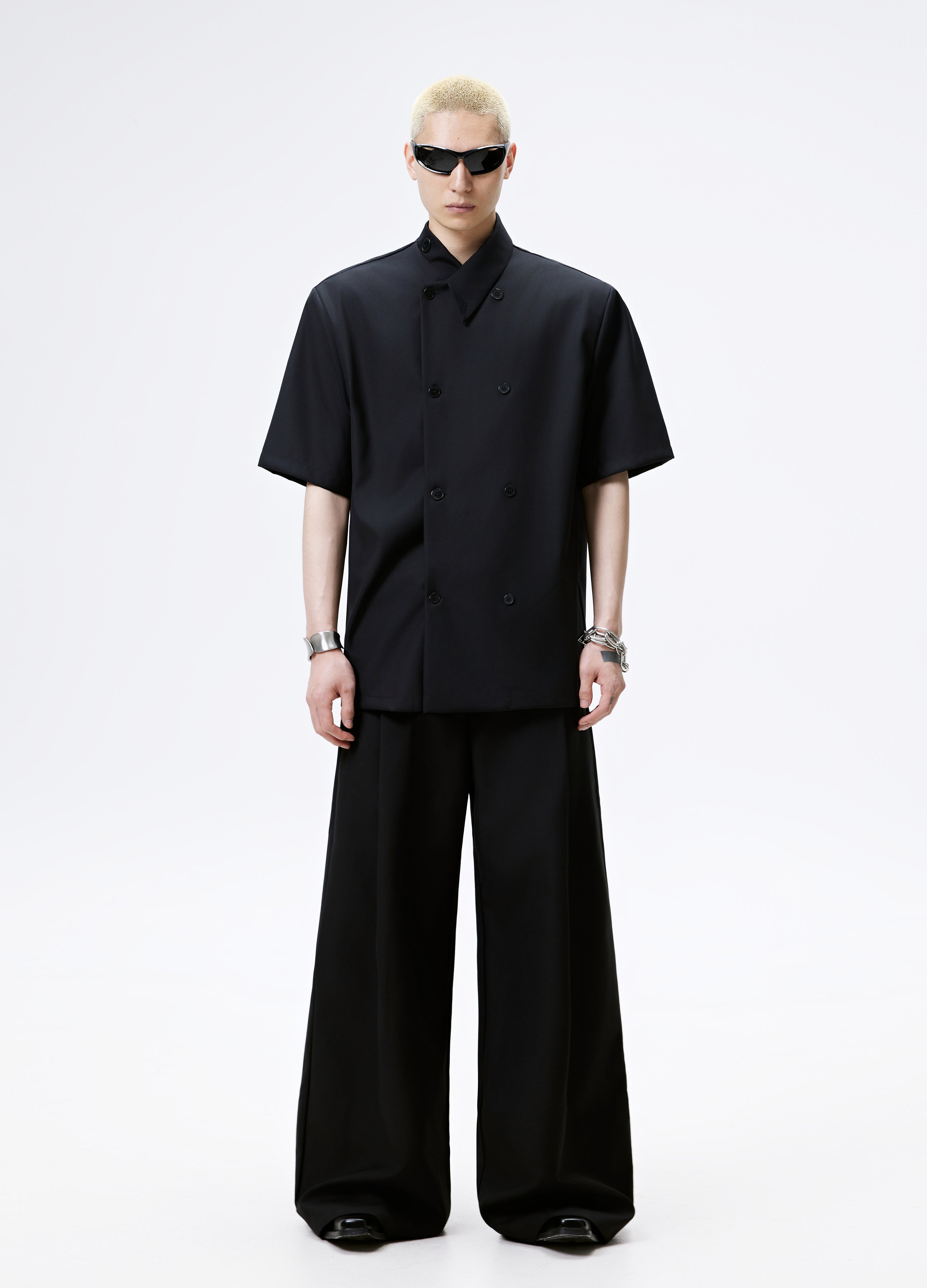 25SS DOUBLE BREAST MANDARIN SHIRT