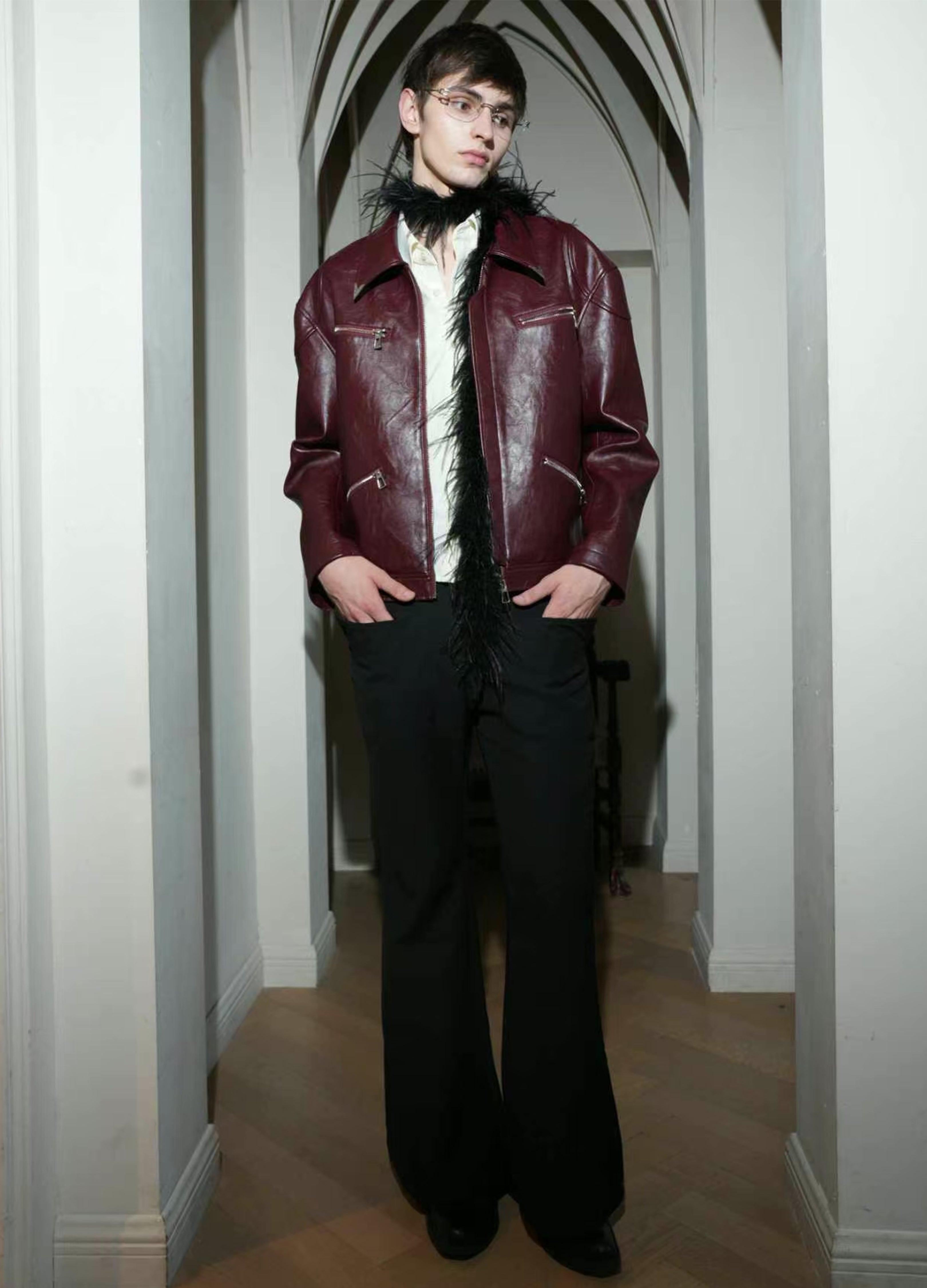 BAROQUE ZIP LEATHER JACKET