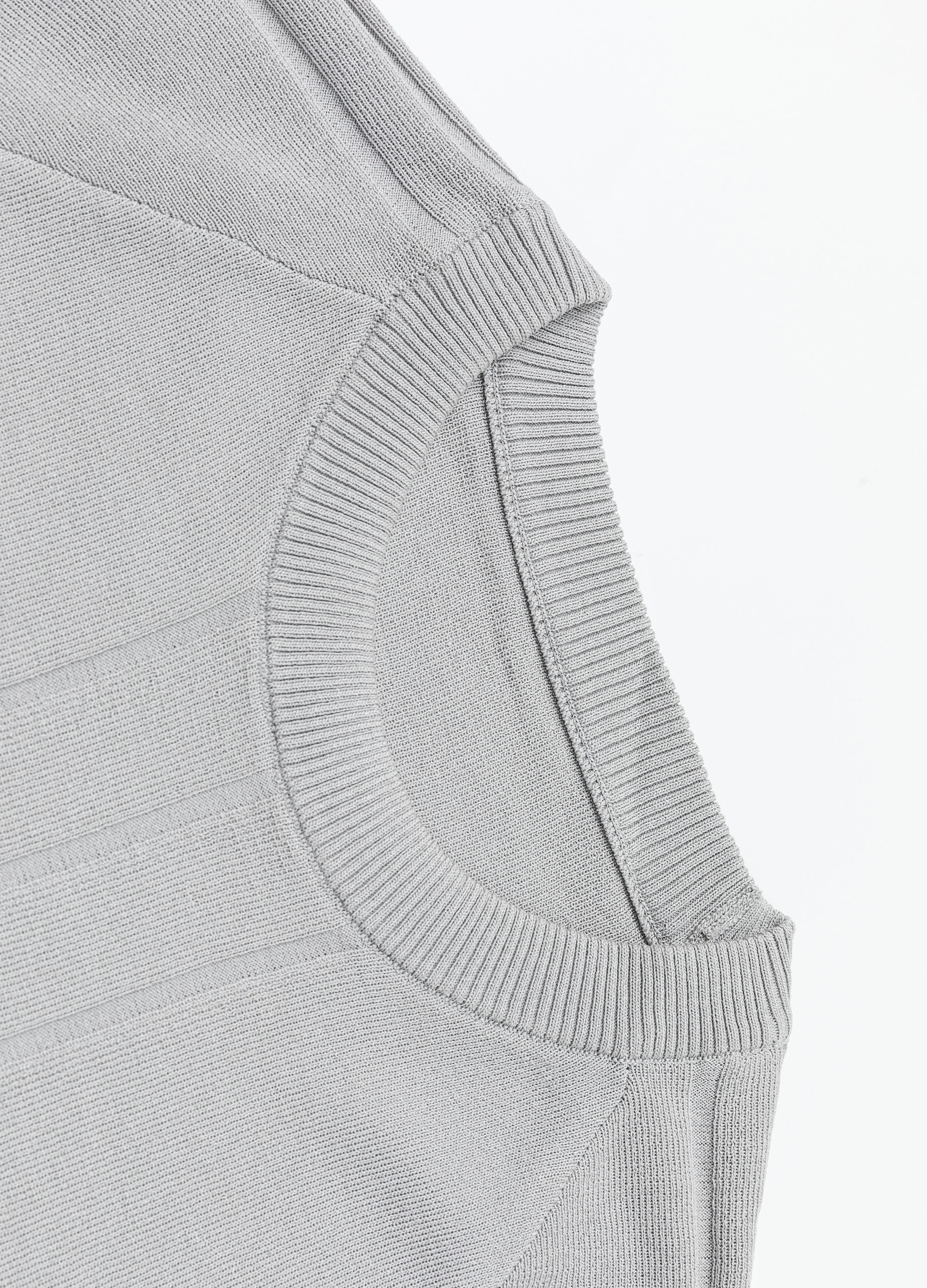 26SS GREY KNIT SHORT SLEEVE SLIM TEE