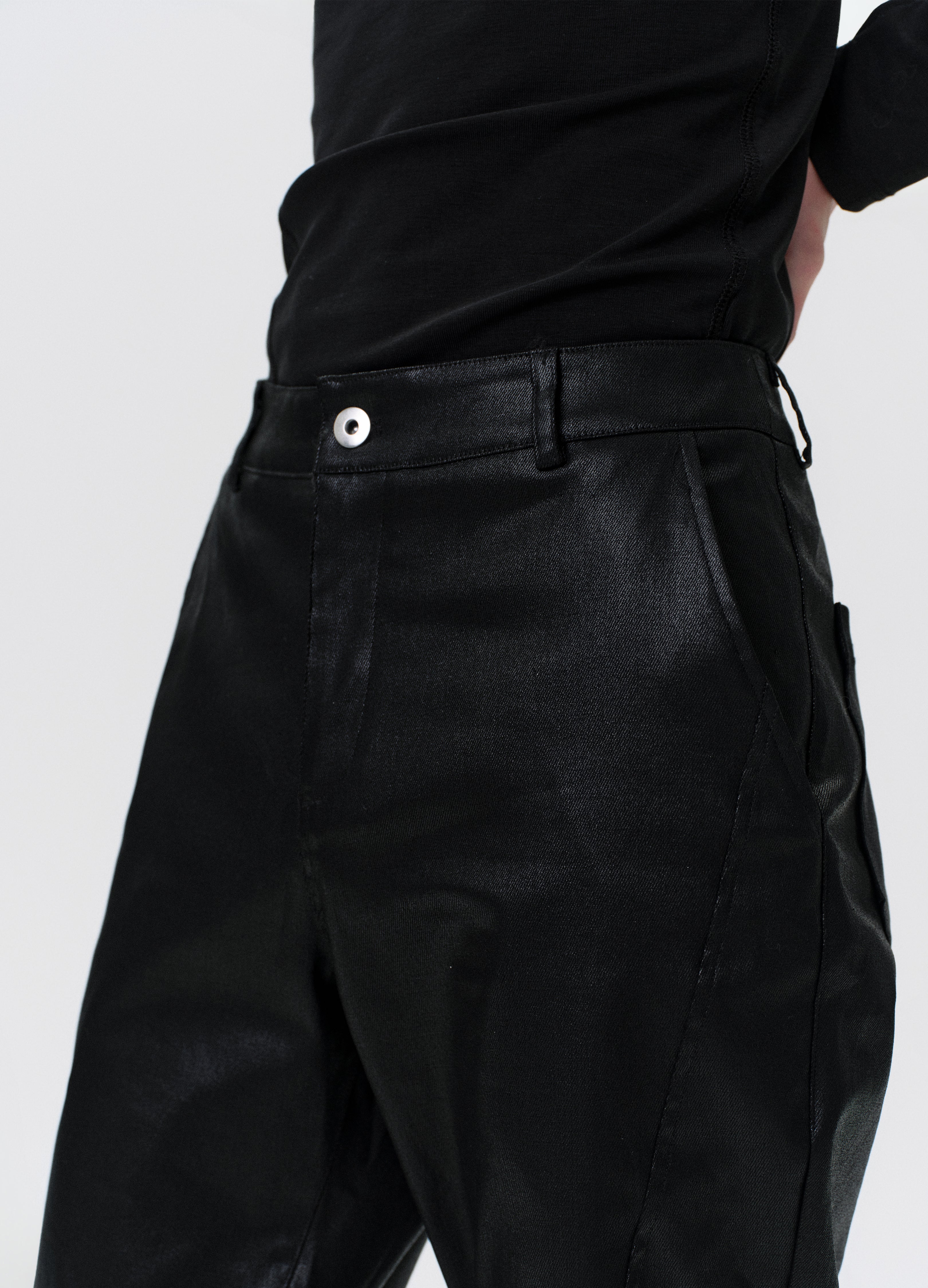 25SS TWISTED WAX COATED PANTS