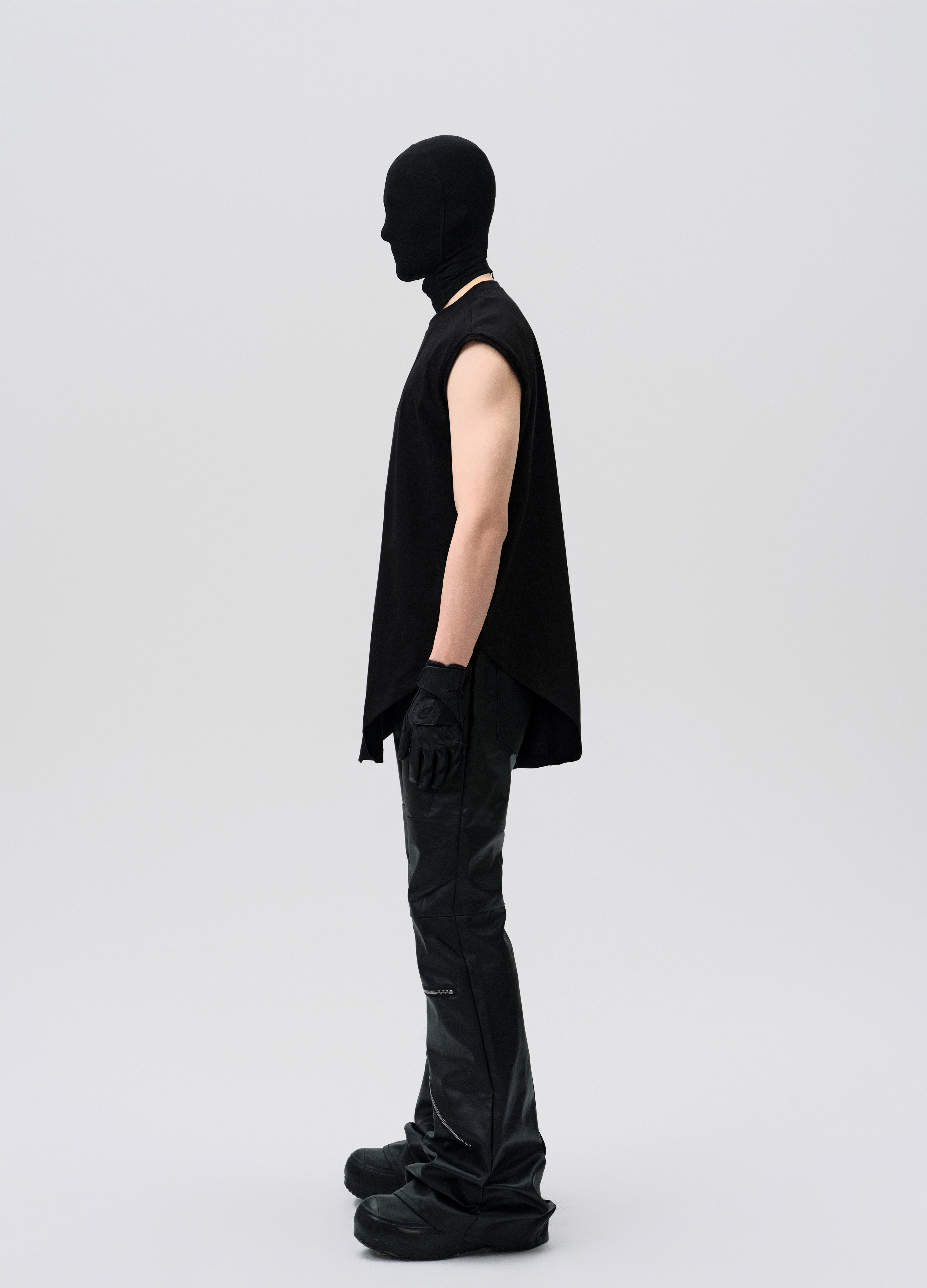 25SS WAXED ZIP DECONSTRUCT PANTS