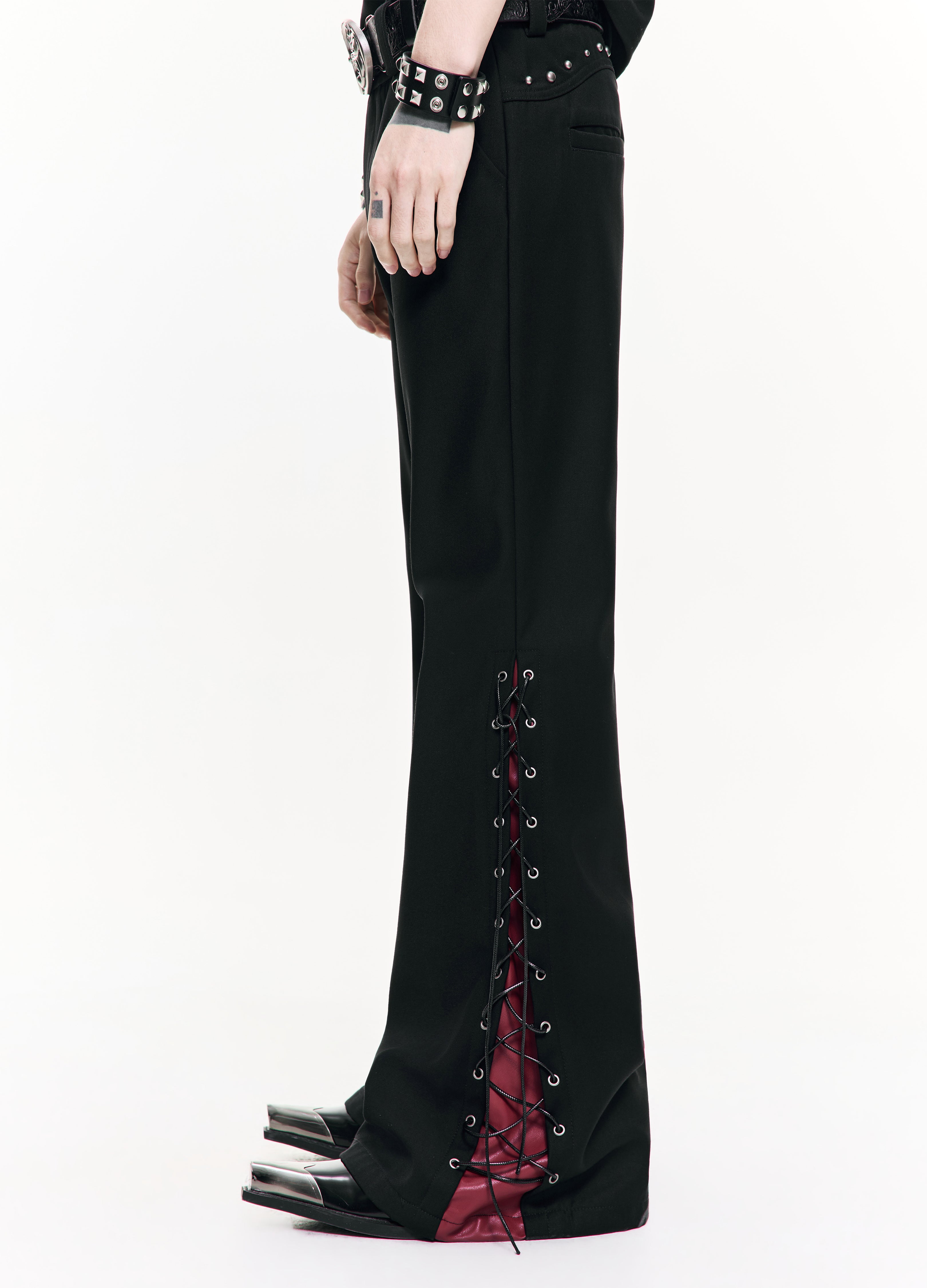 26SS STRAP PANEL FLARE TROUSERS