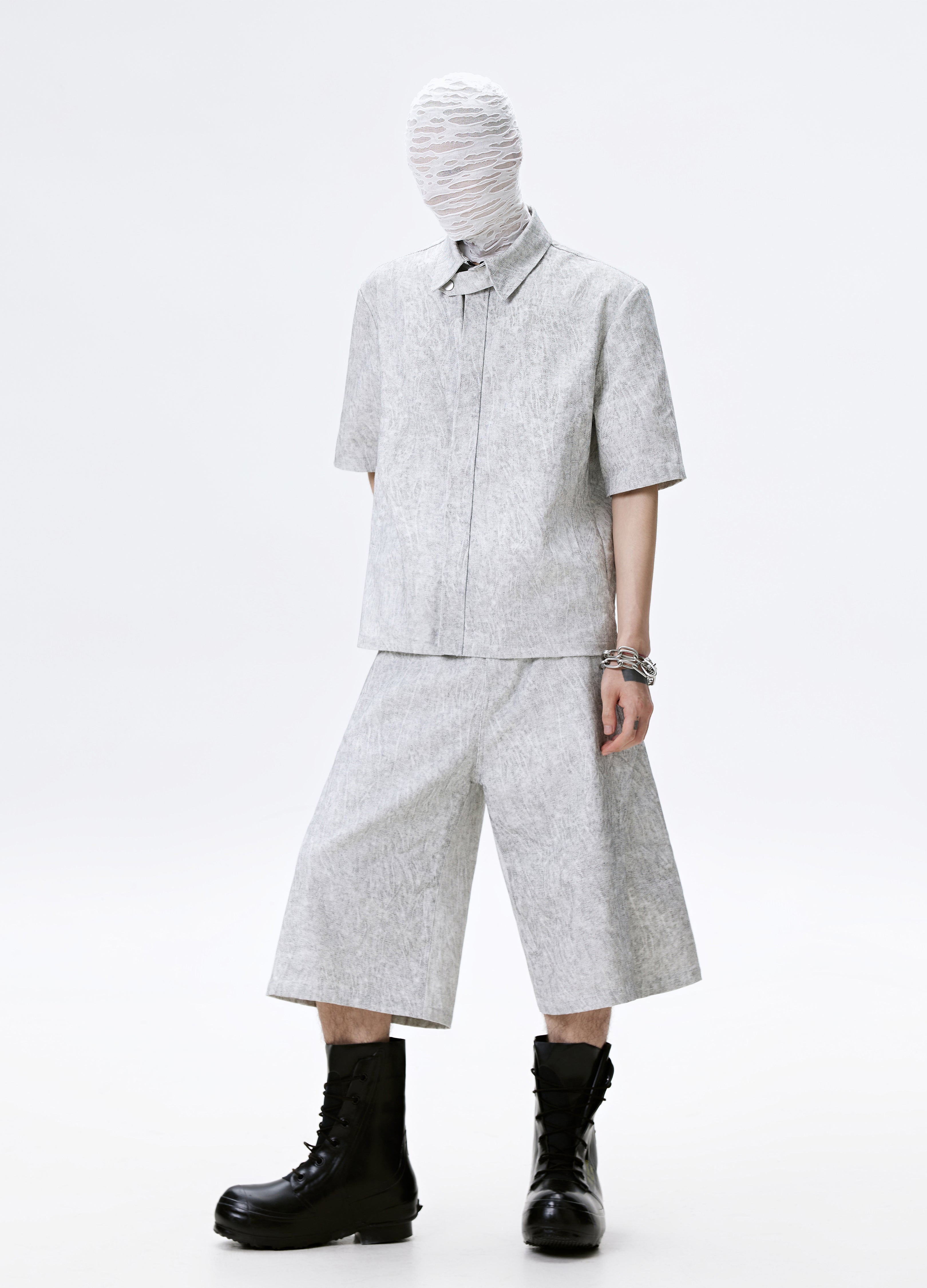 25SS GREY VEIN ZIP SHIRT