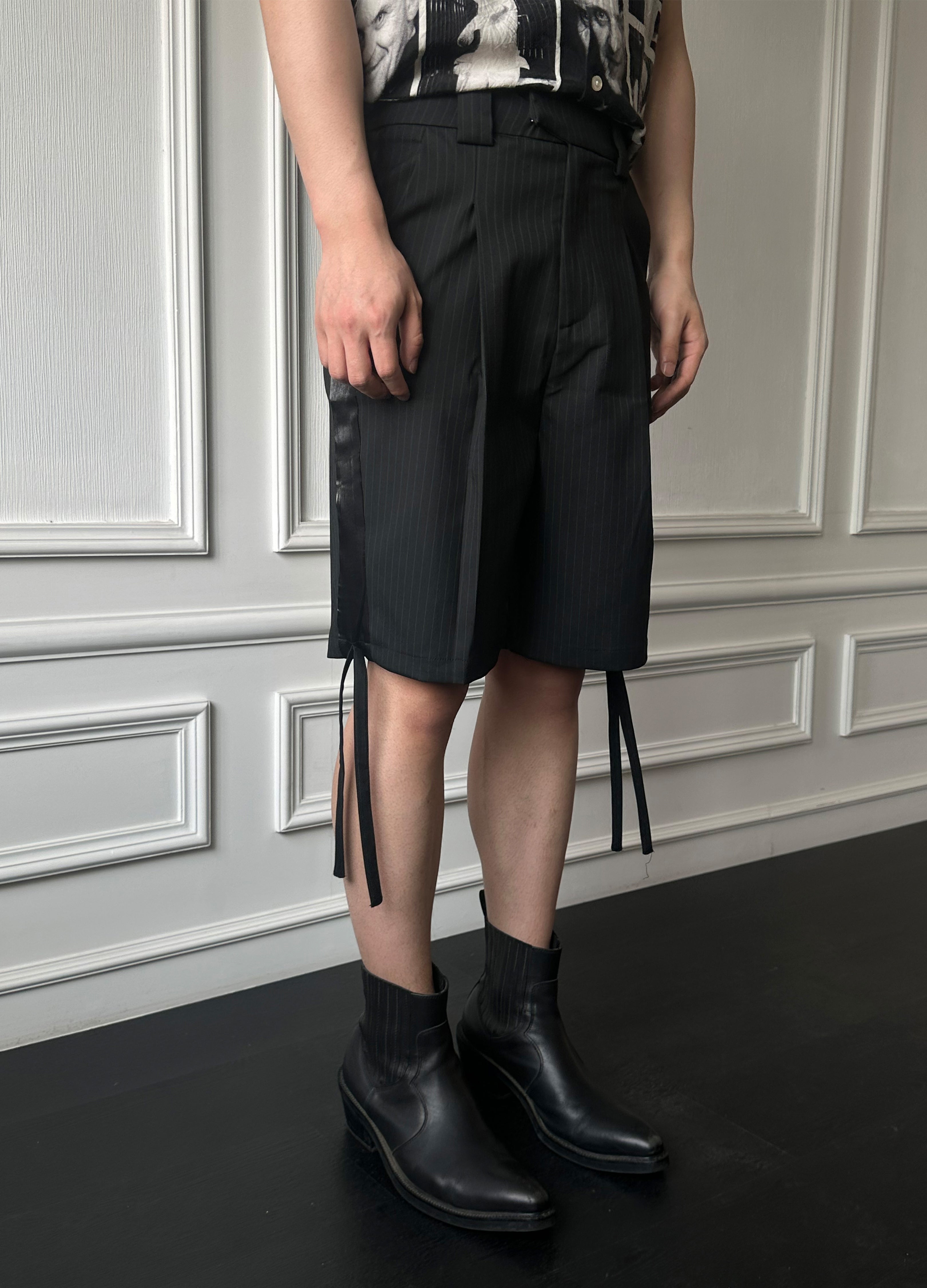 25SS STRIPED BLADE PLEATED SHORTS