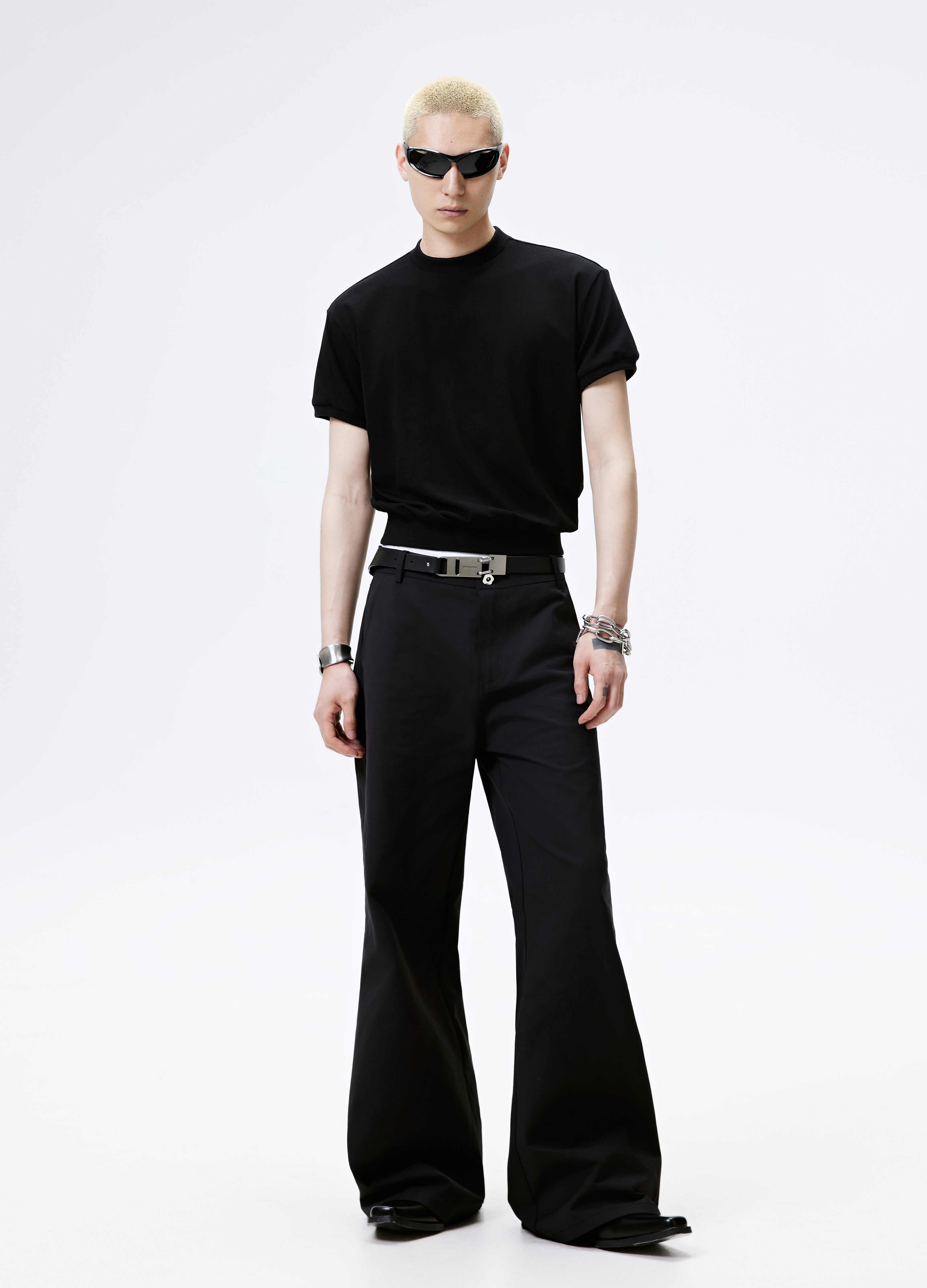 25SS BLACK BASELINE FLARE PANTS