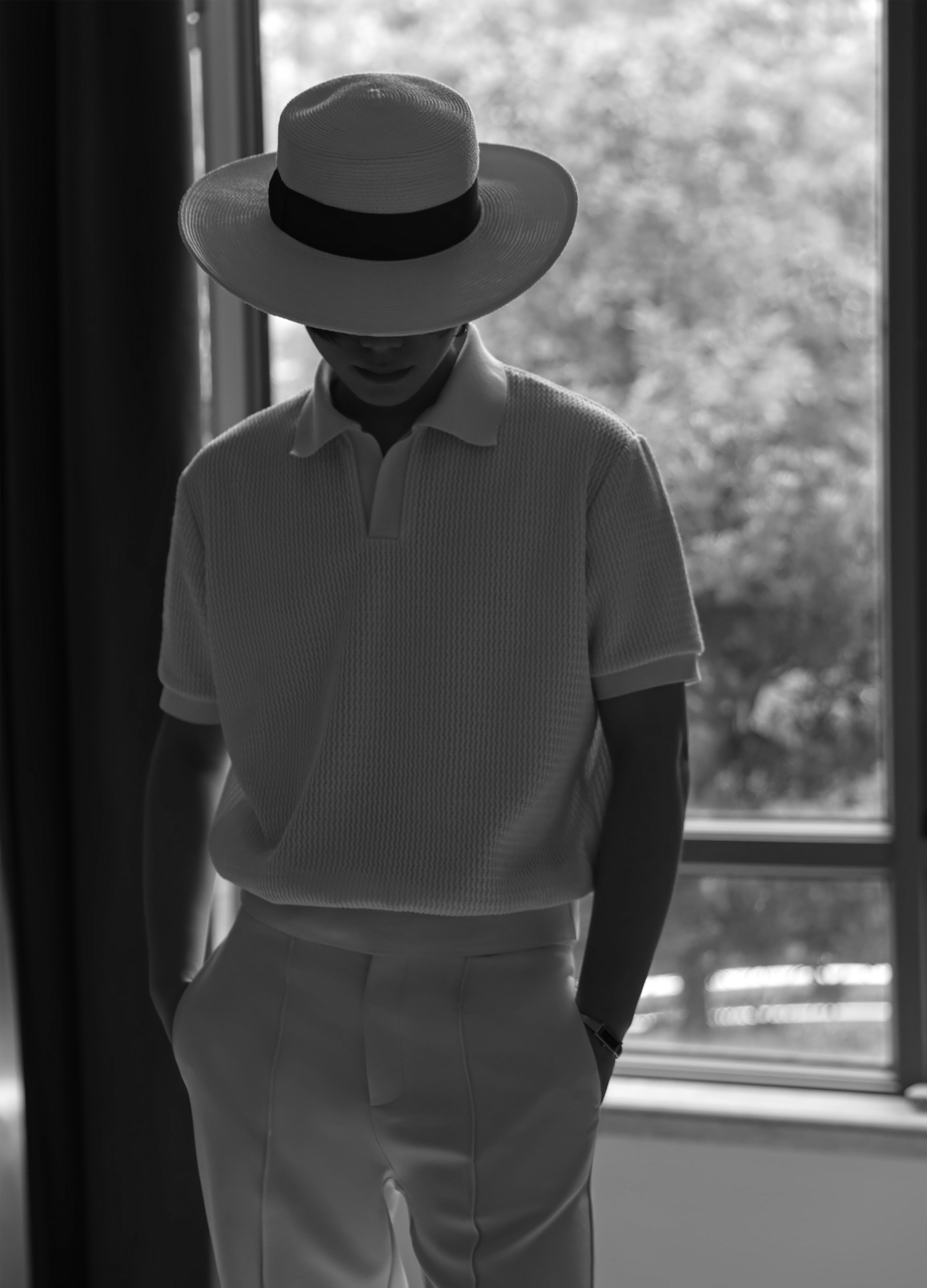 25SS JACQUARD V-NECK POLO