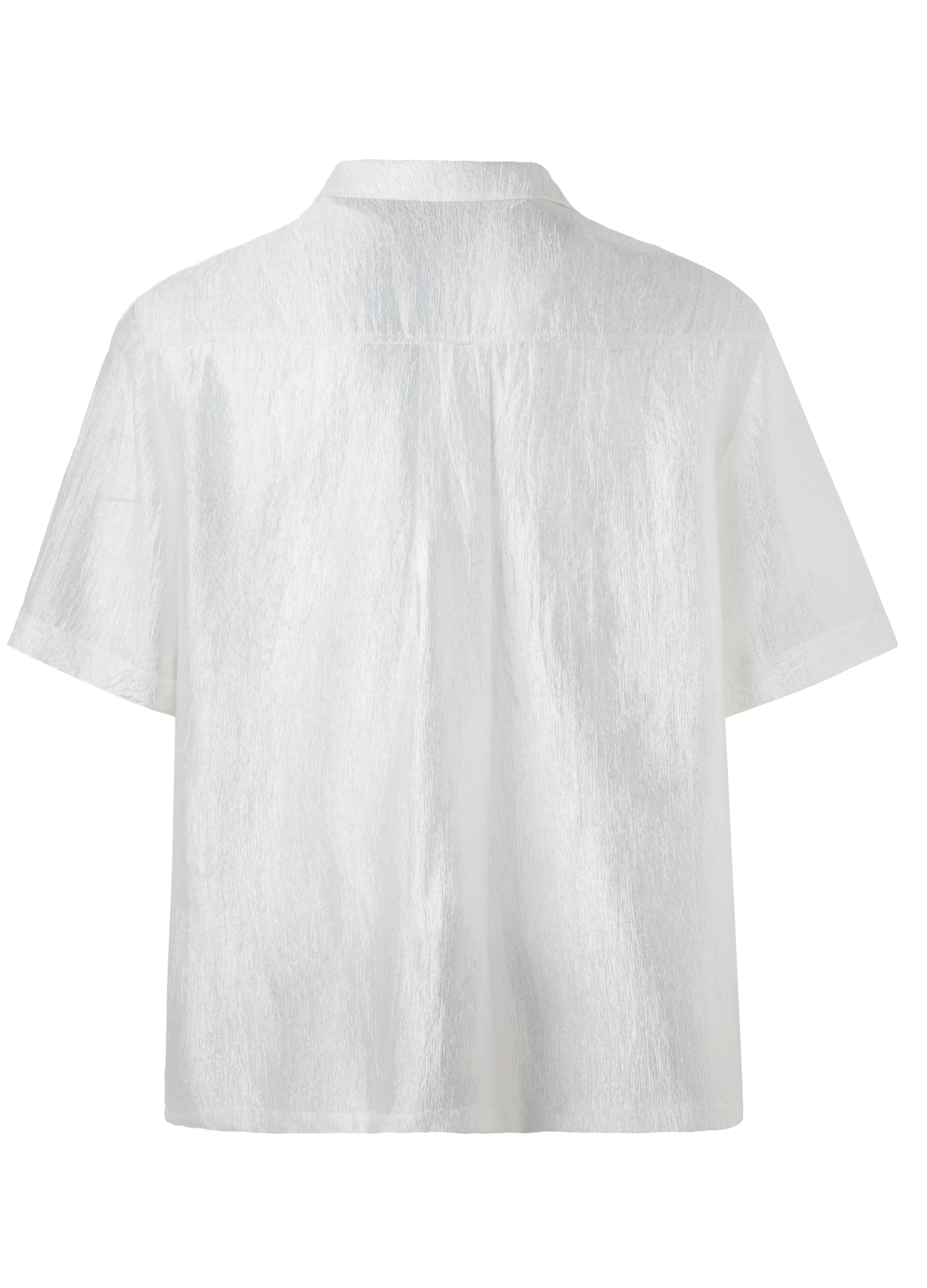 25SS WHITE BLACK TEXTURE SHINE SHIRT