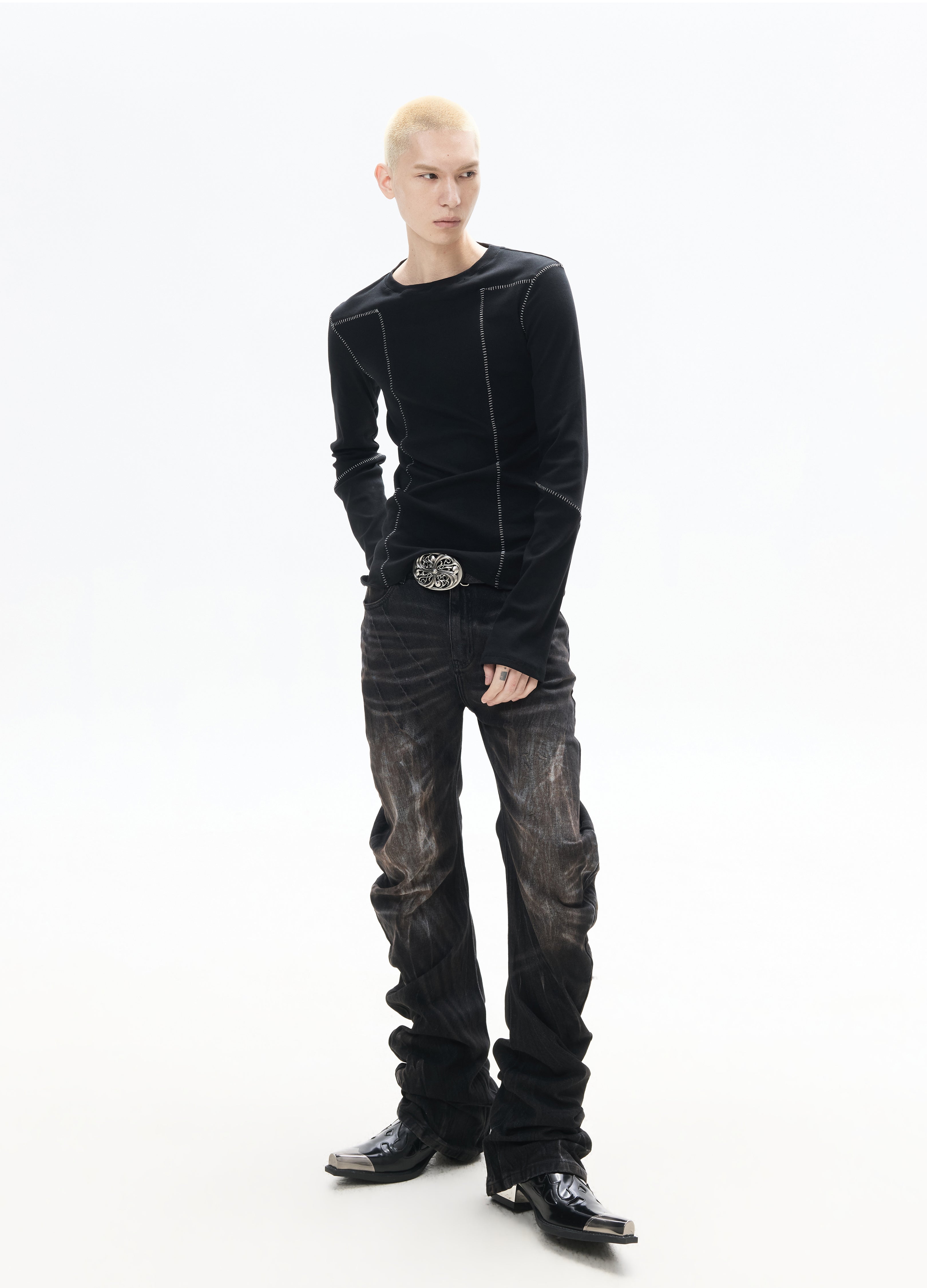 26SS STITCHED SLIM FIT LONG SLEEVE TEE
