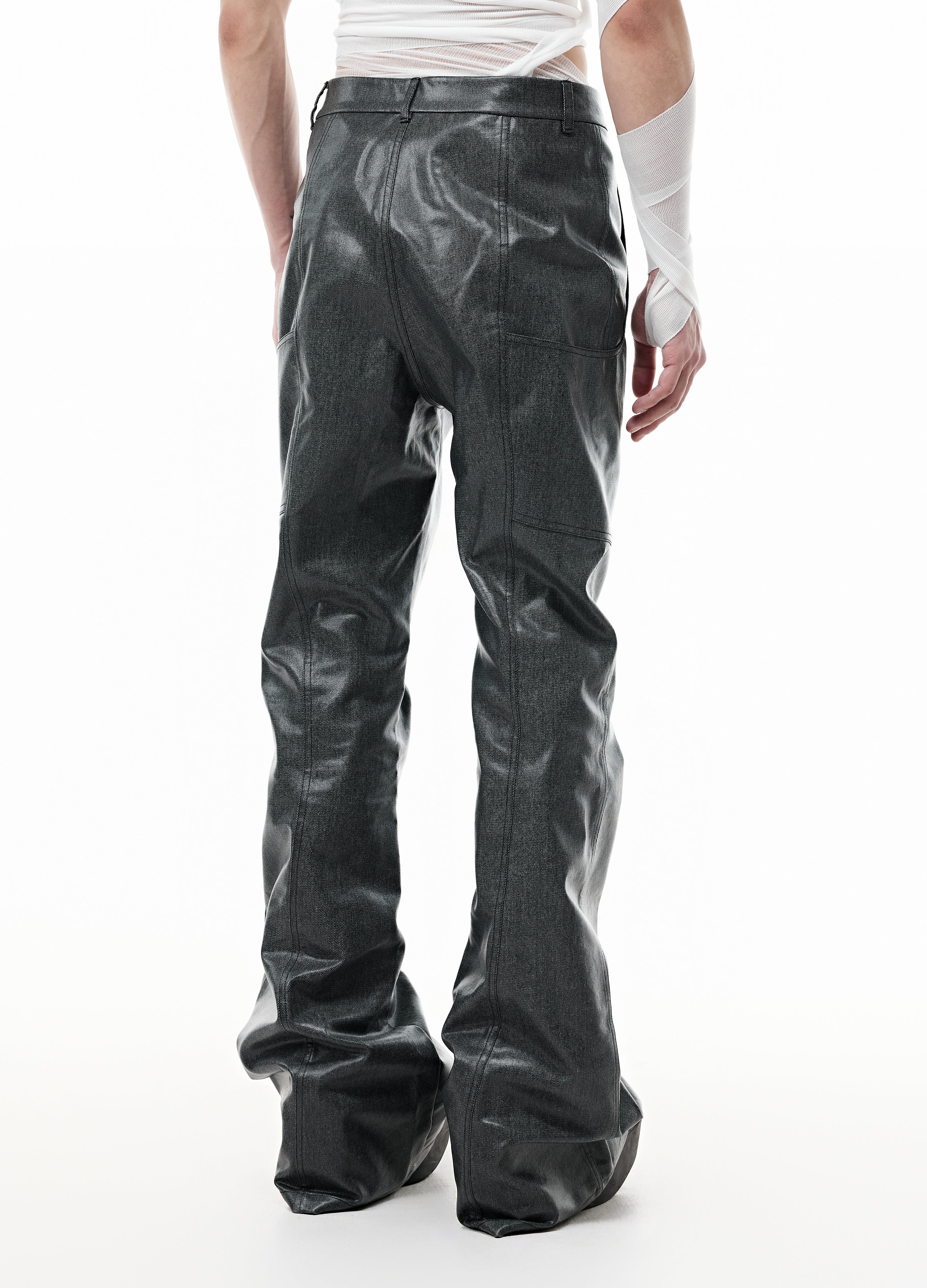 WAXED DRAPE DIVIDED PANTS