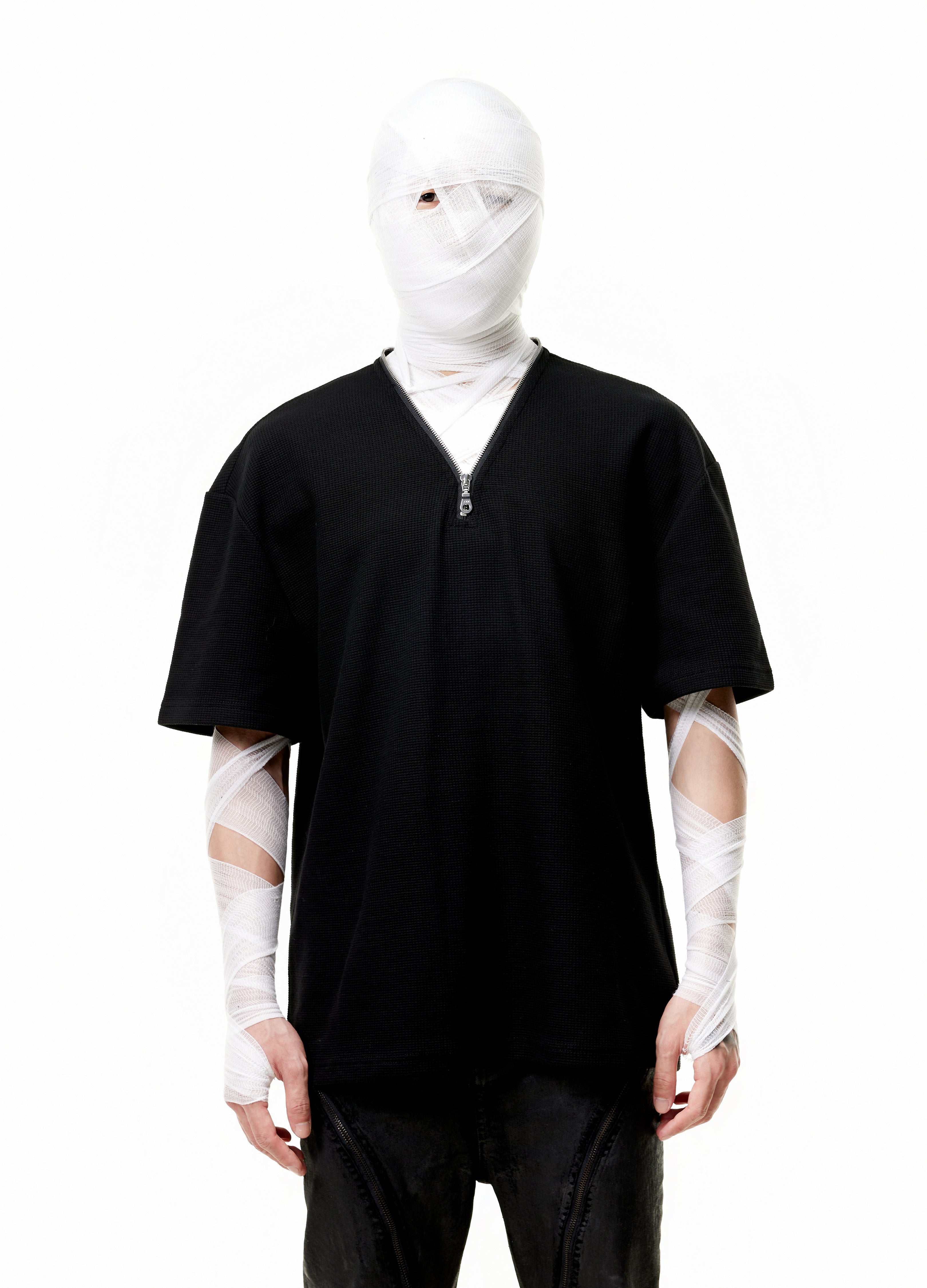 WAFFLE ZIP FUNCTIONAL TEE