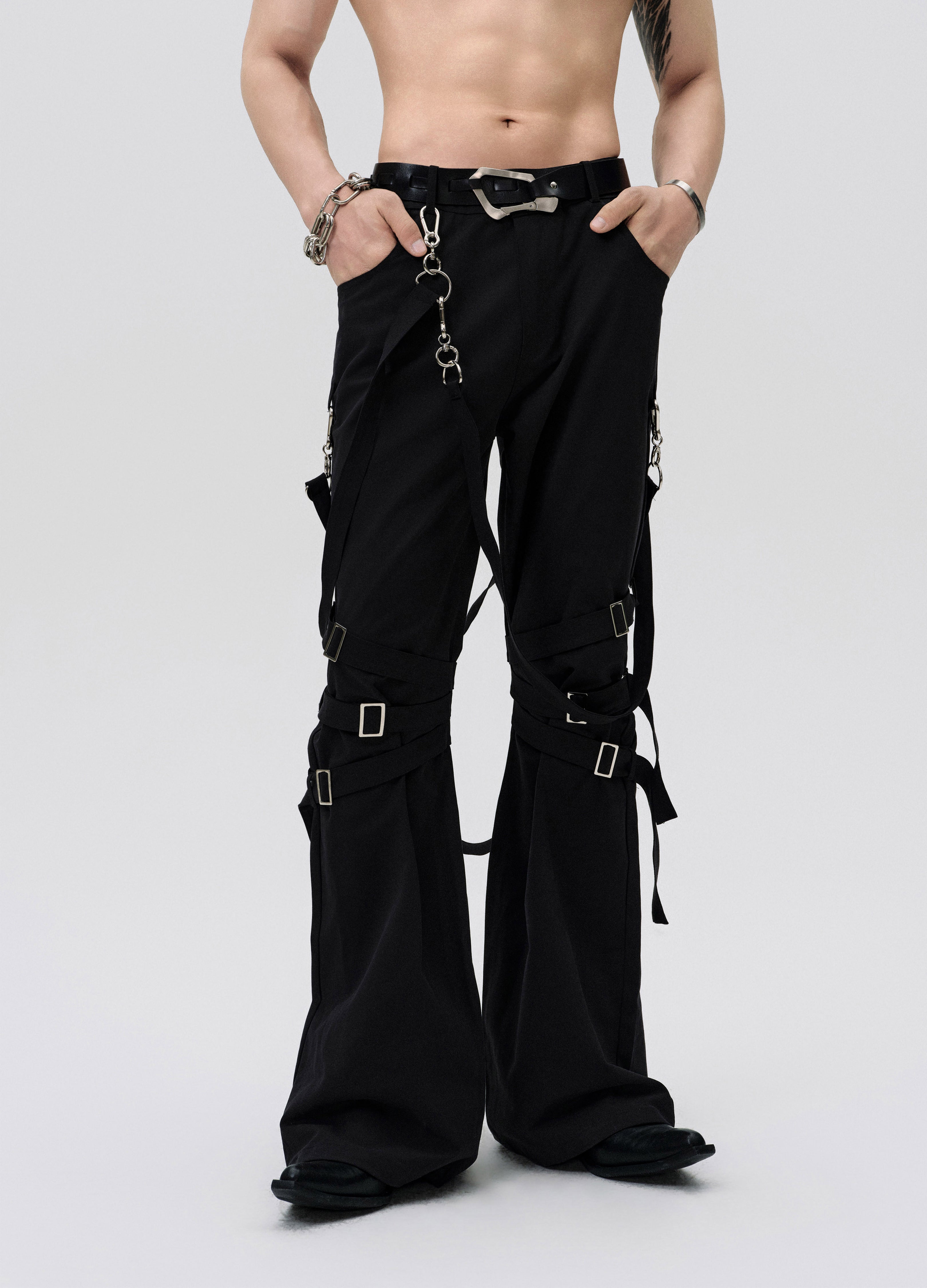 25SS STRAP FUSED FLARE PANTS