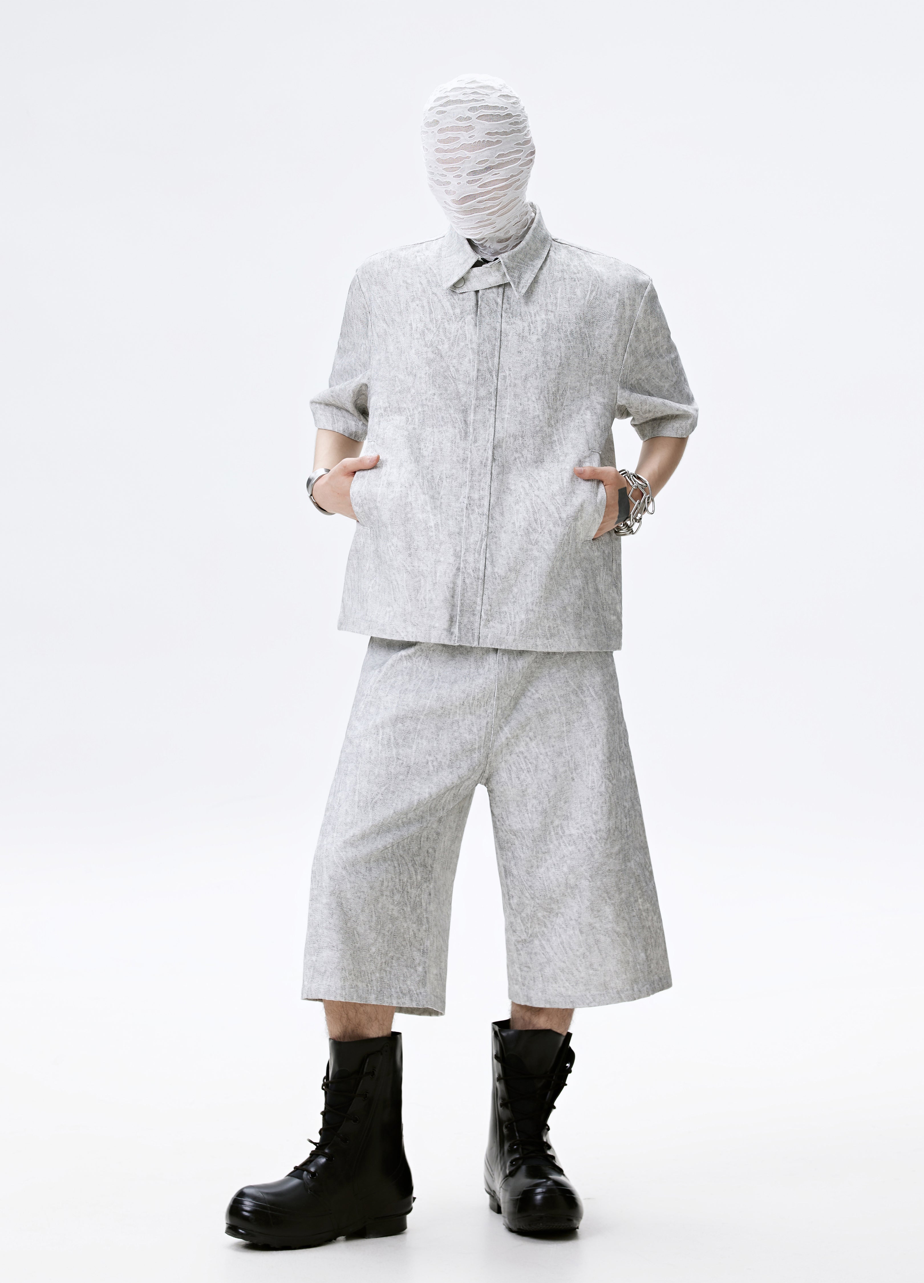 25SS GREY VEIN ZIP SHIRT