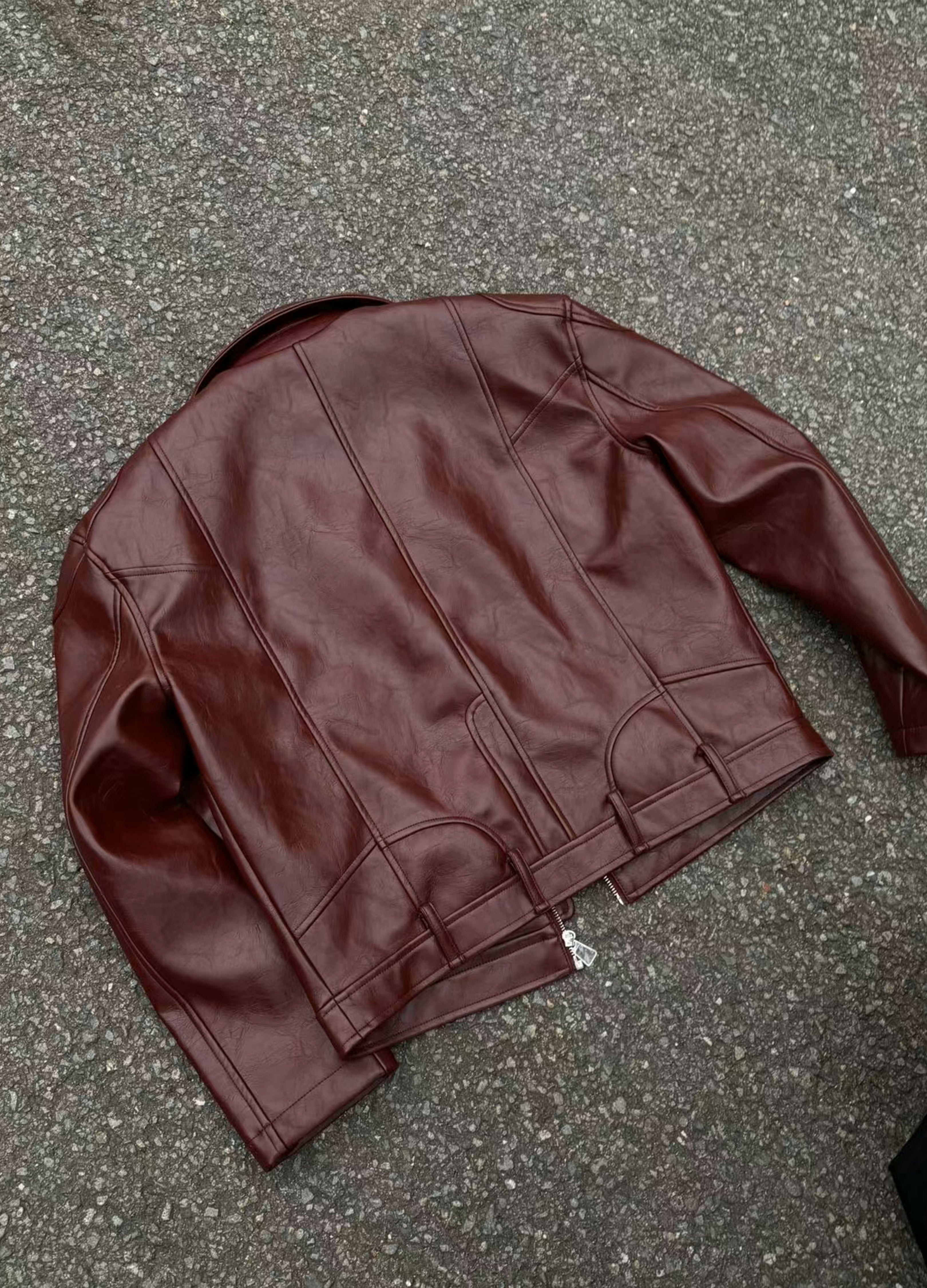 BAROQUE ZIP LEATHER JACKET