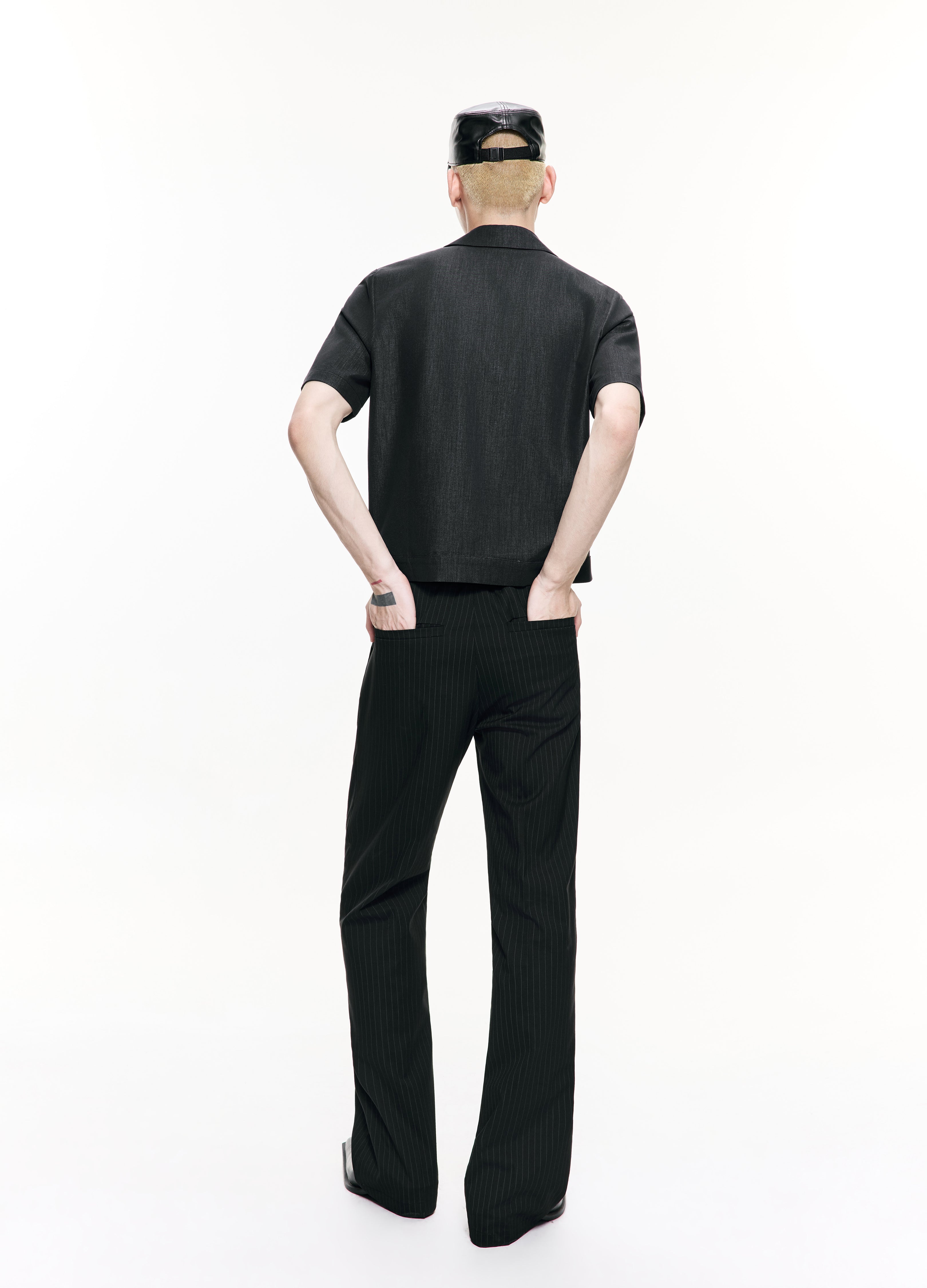 26SS BLACK DRAPE CUBA SHIRT