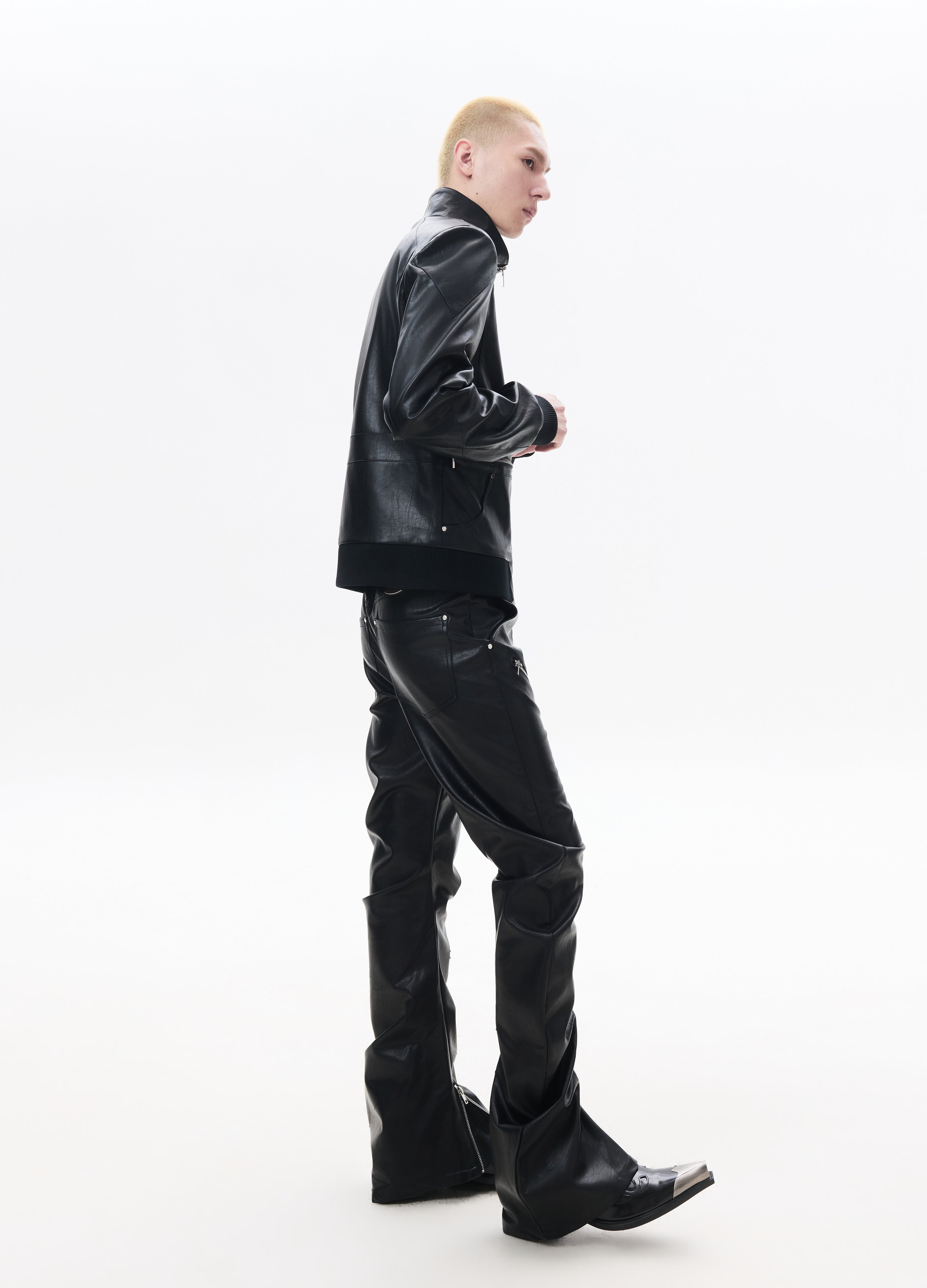 26SS STAND-COLLAR LEATHER JACKET