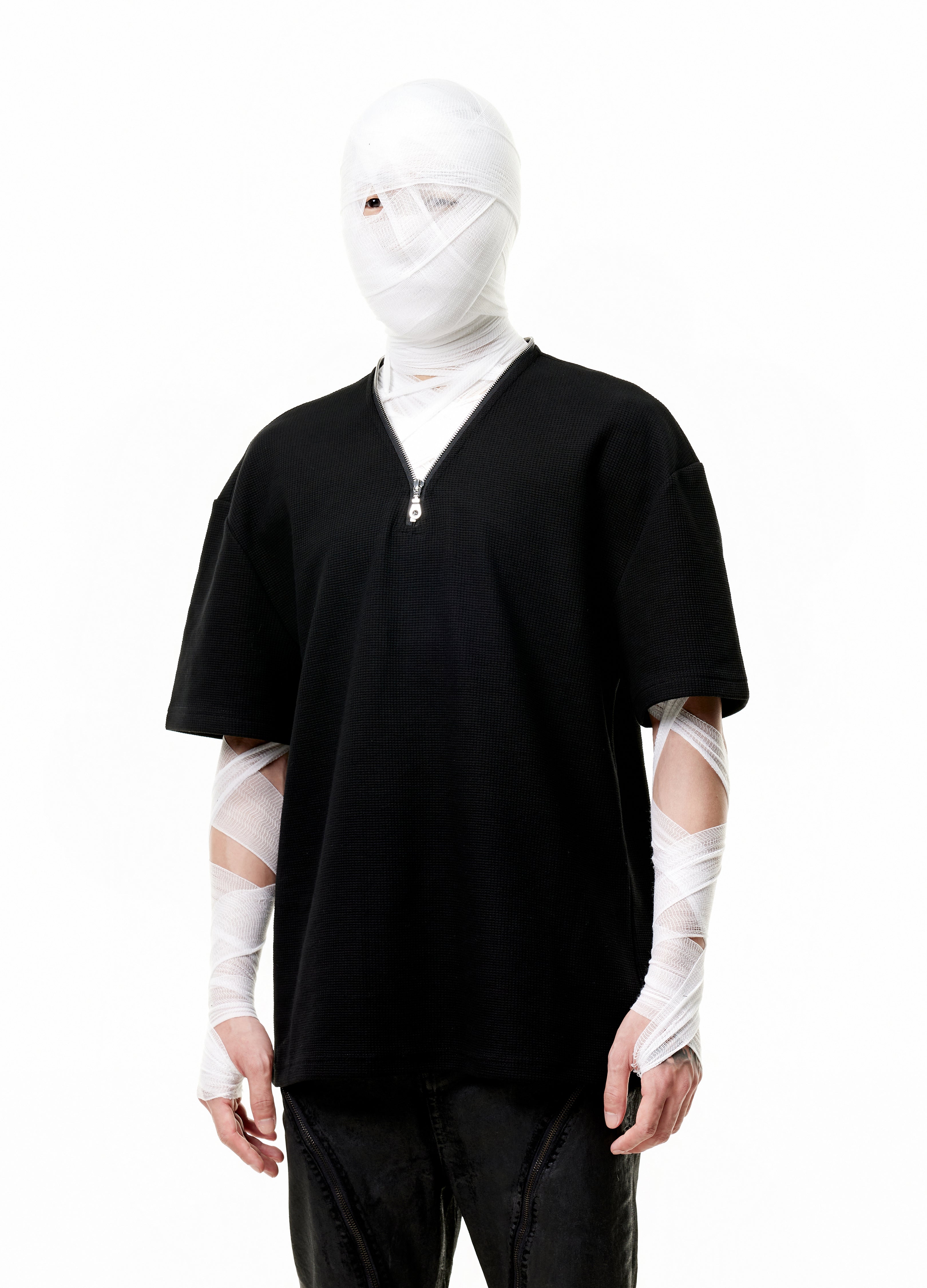 WAFFLE ZIP FUNCTIONAL TEE