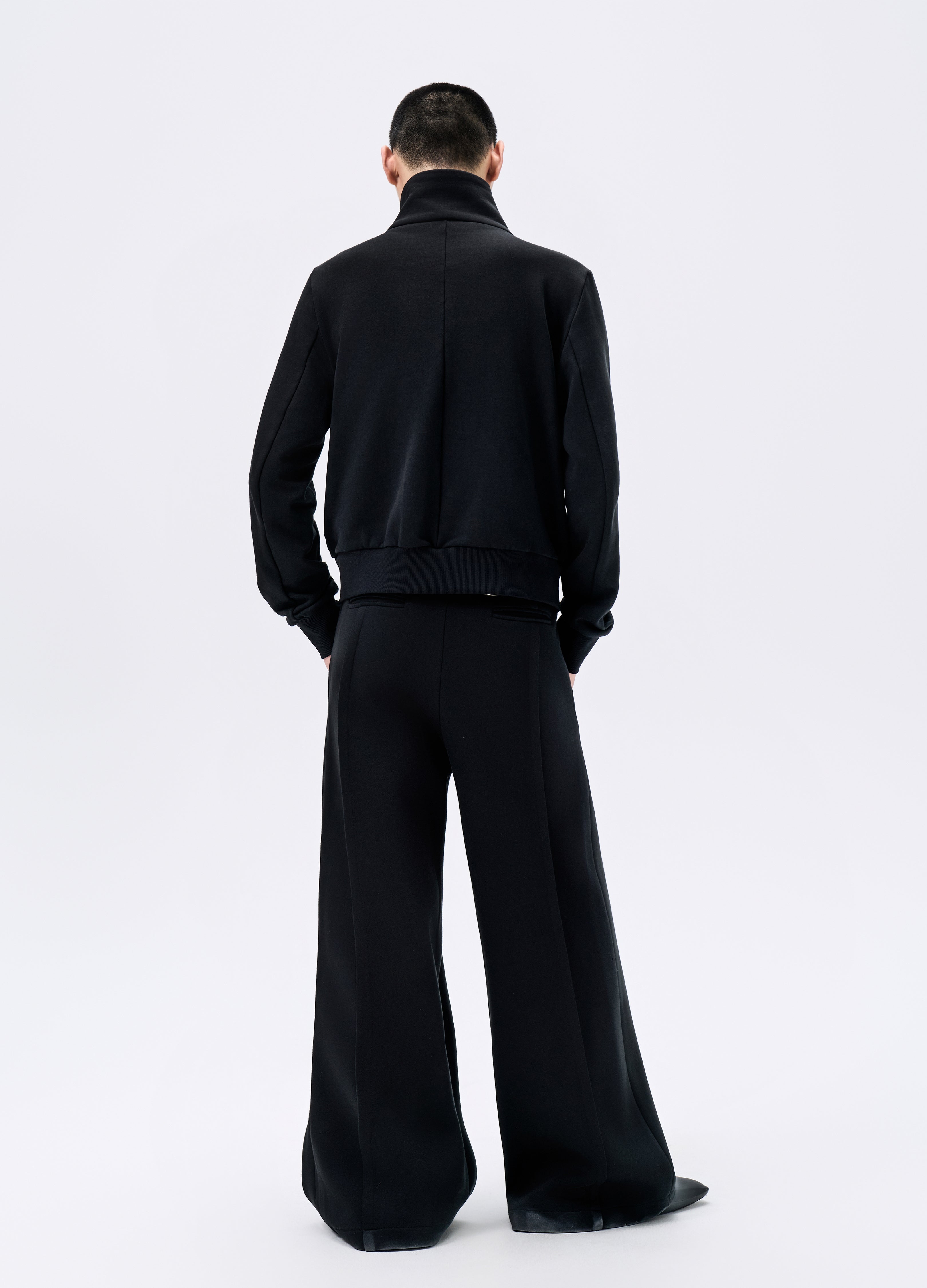 25FW BLACK ZIP CROPPED JACKET