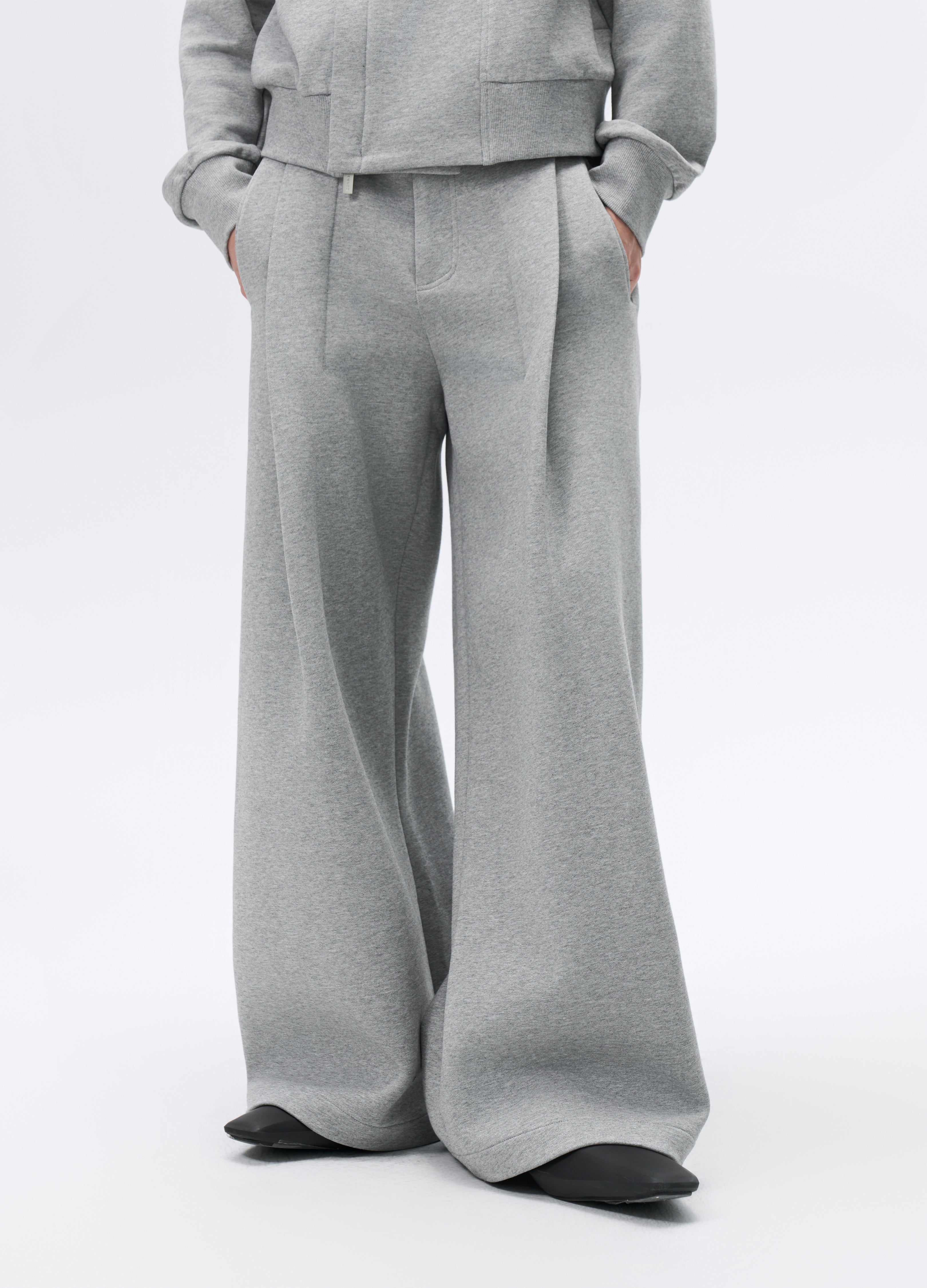 25FW GREY LOOSE PLEAT TROUSERS