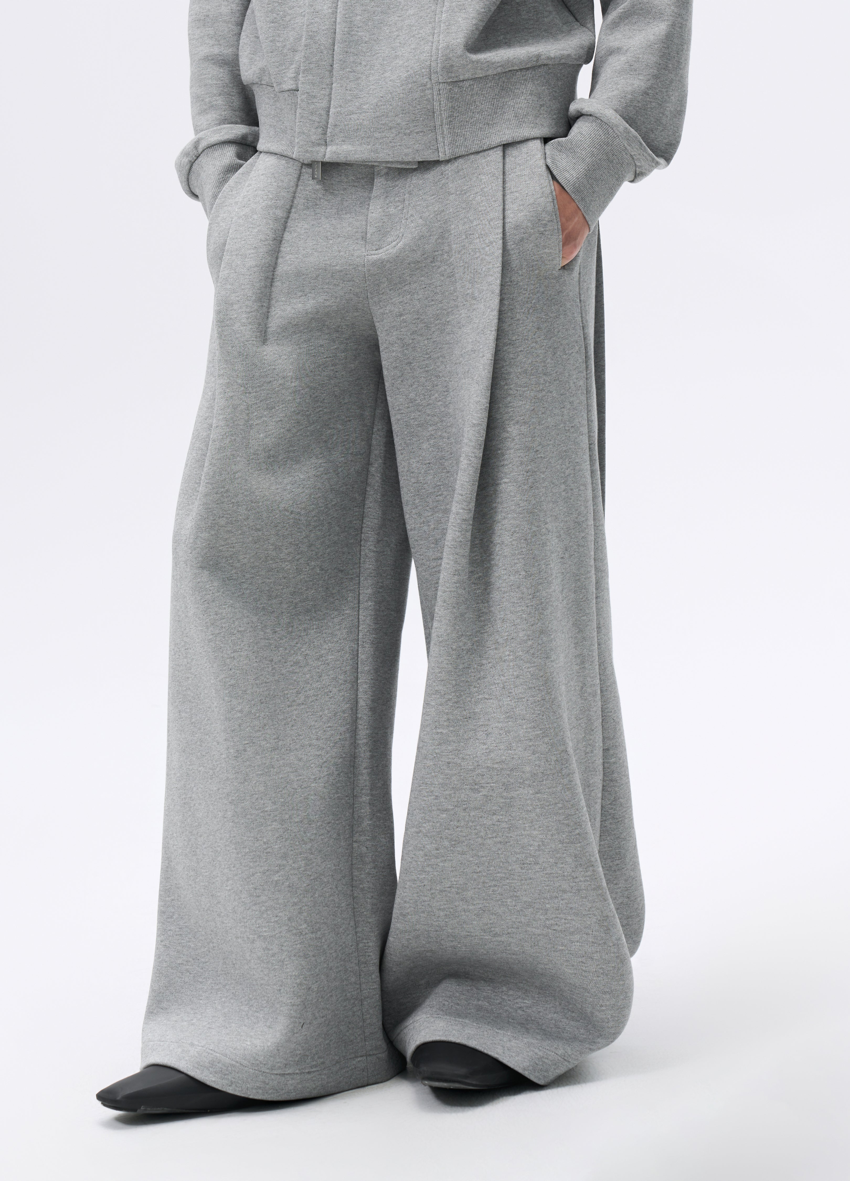 25FW GREY LOOSE PLEAT TROUSERS