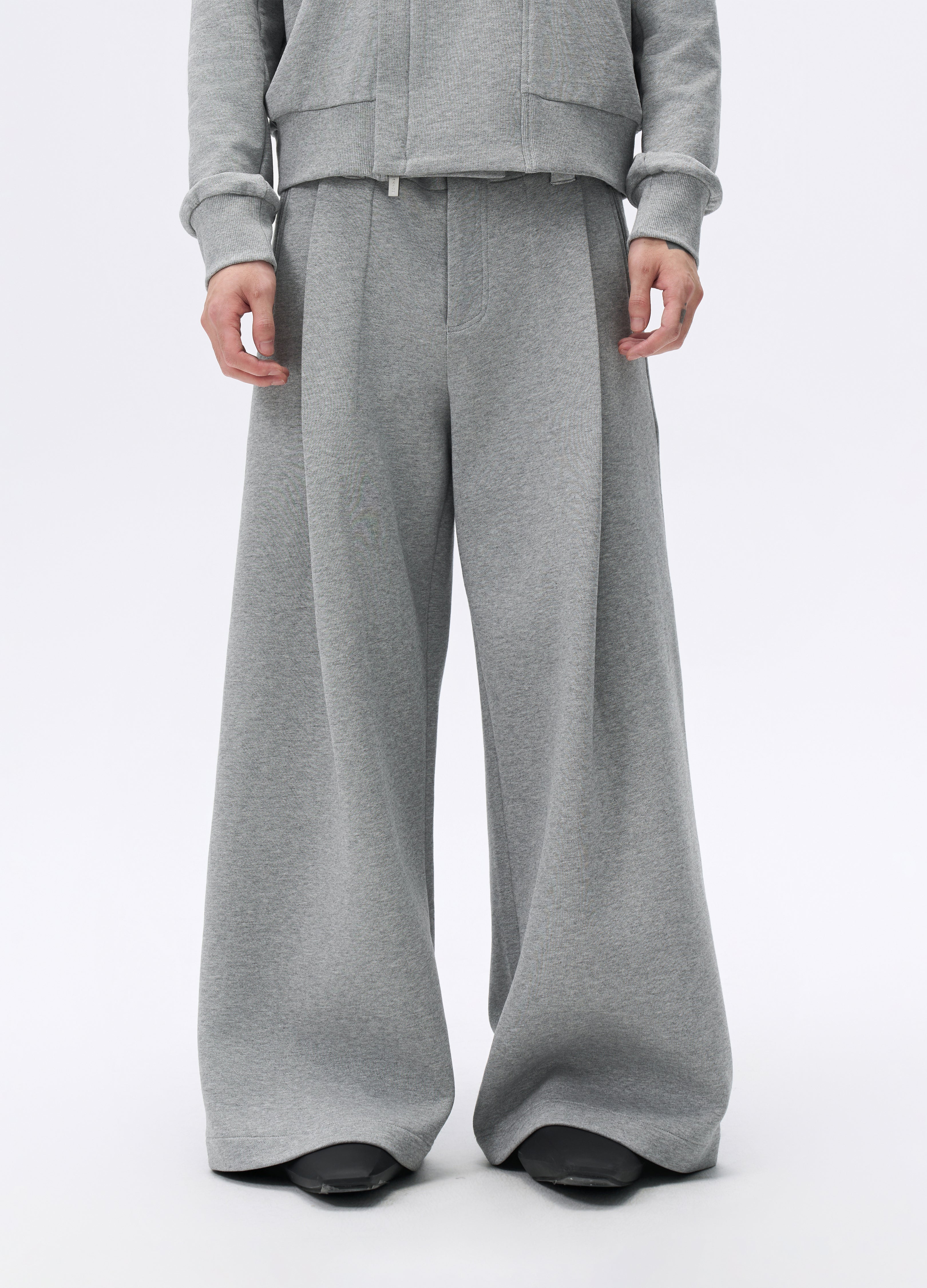 25FW GREY LOOSE PLEAT TROUSERS