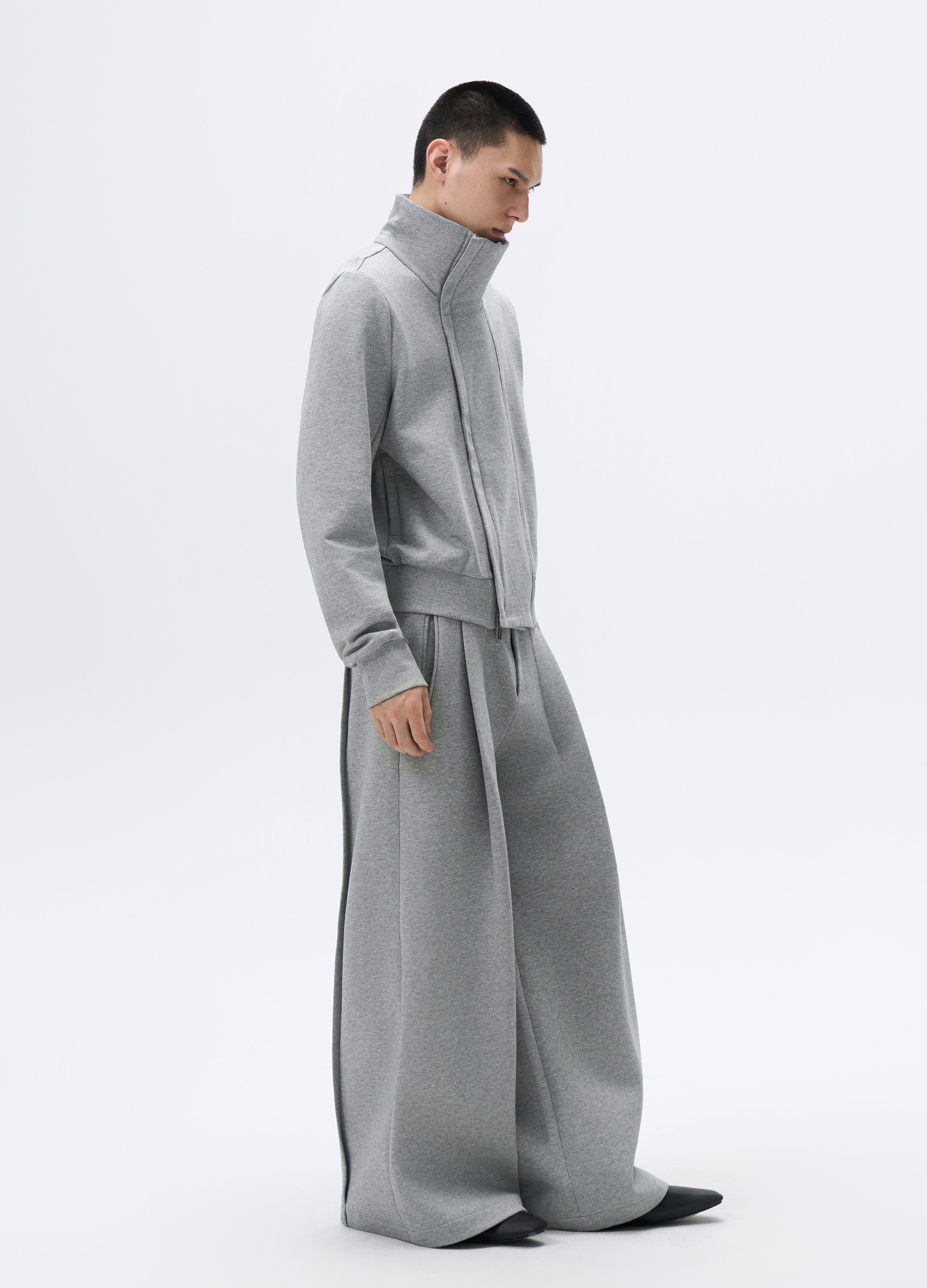 25FW GREY LOOSE PLEAT TROUSERS