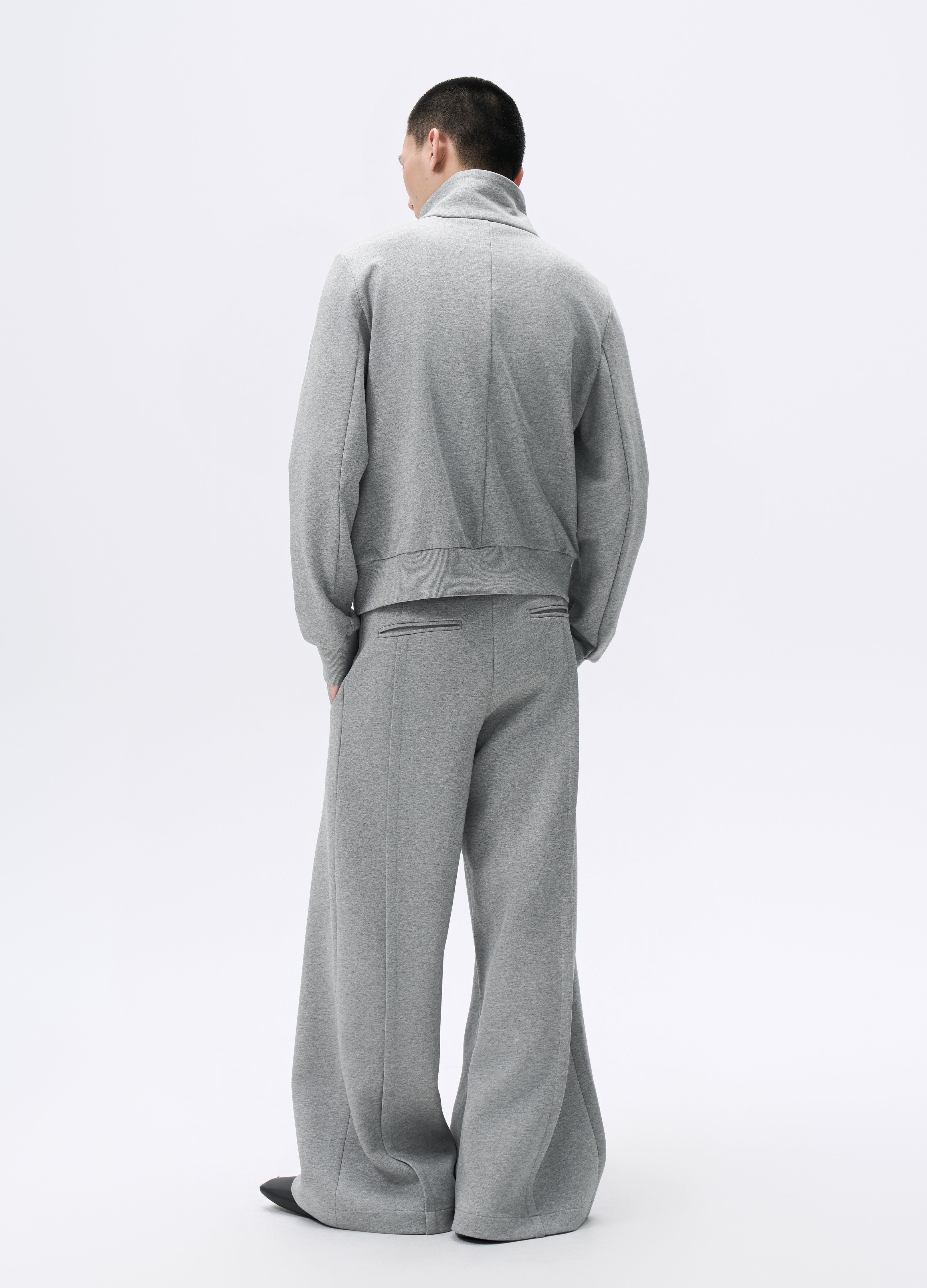 25FW GREY LOOSE PLEAT TROUSERS