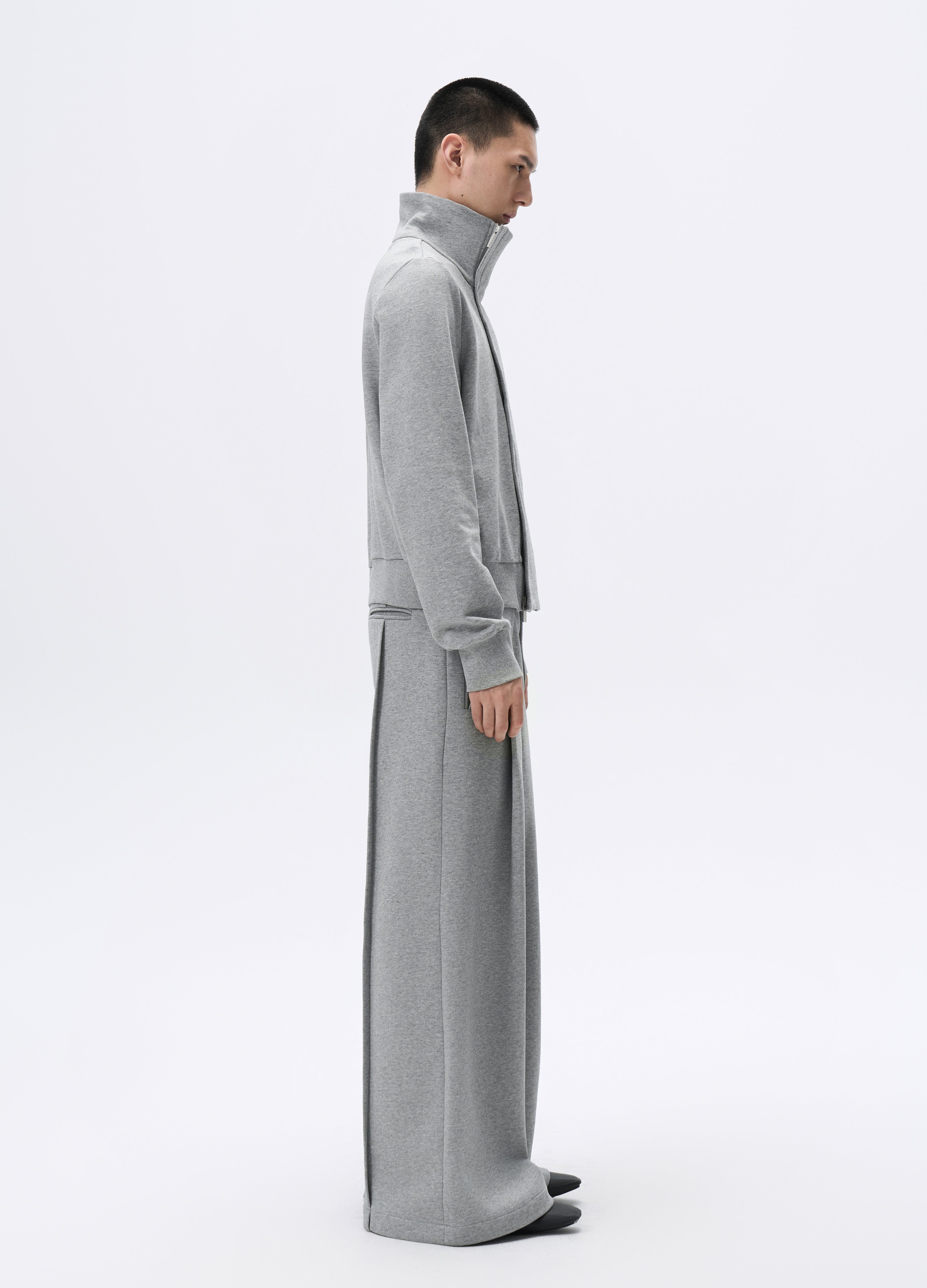 25FW GREY LOOSE PLEAT TROUSERS