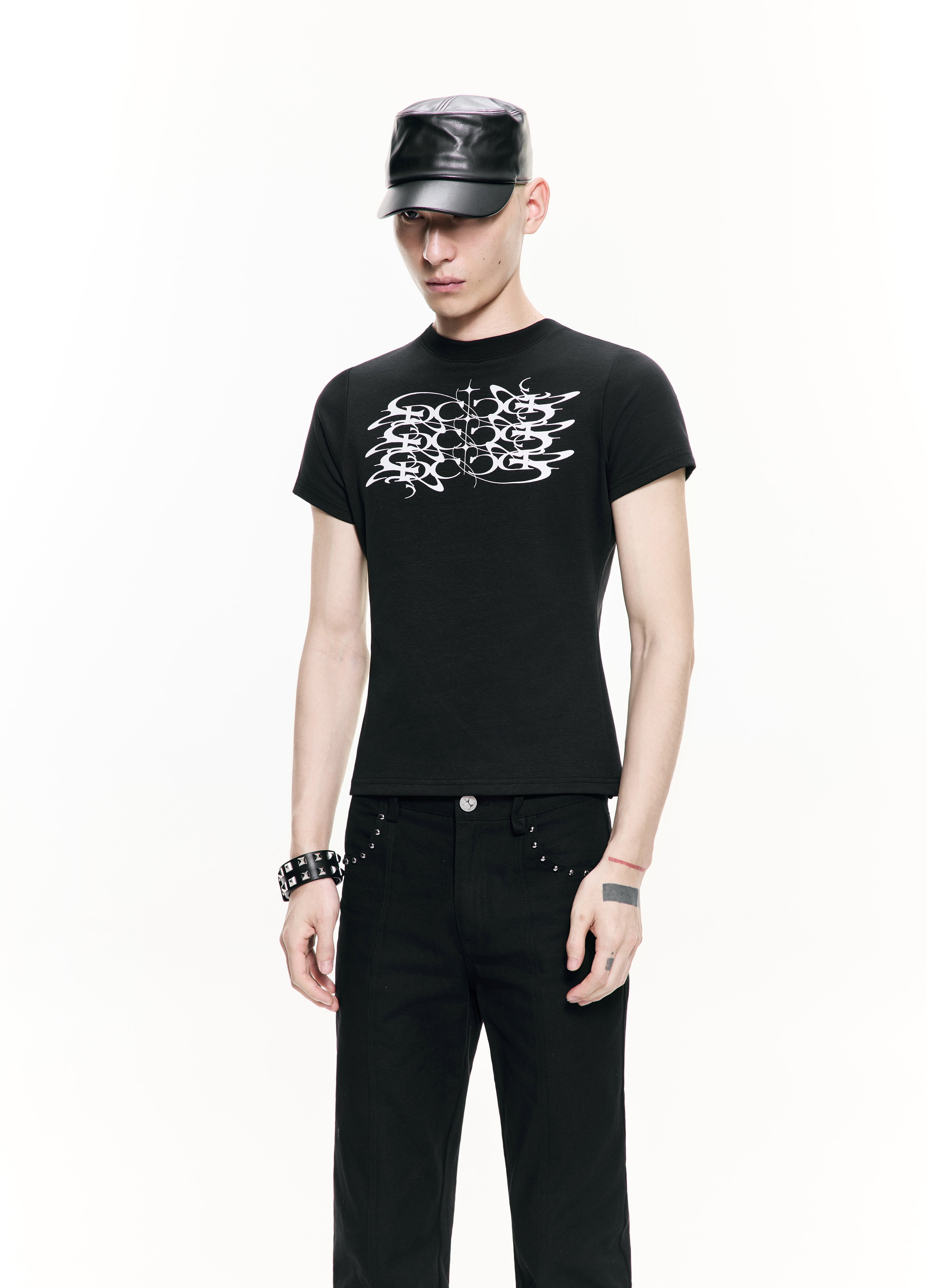 26SS DISTORTED GOTHIC LOGO TEE