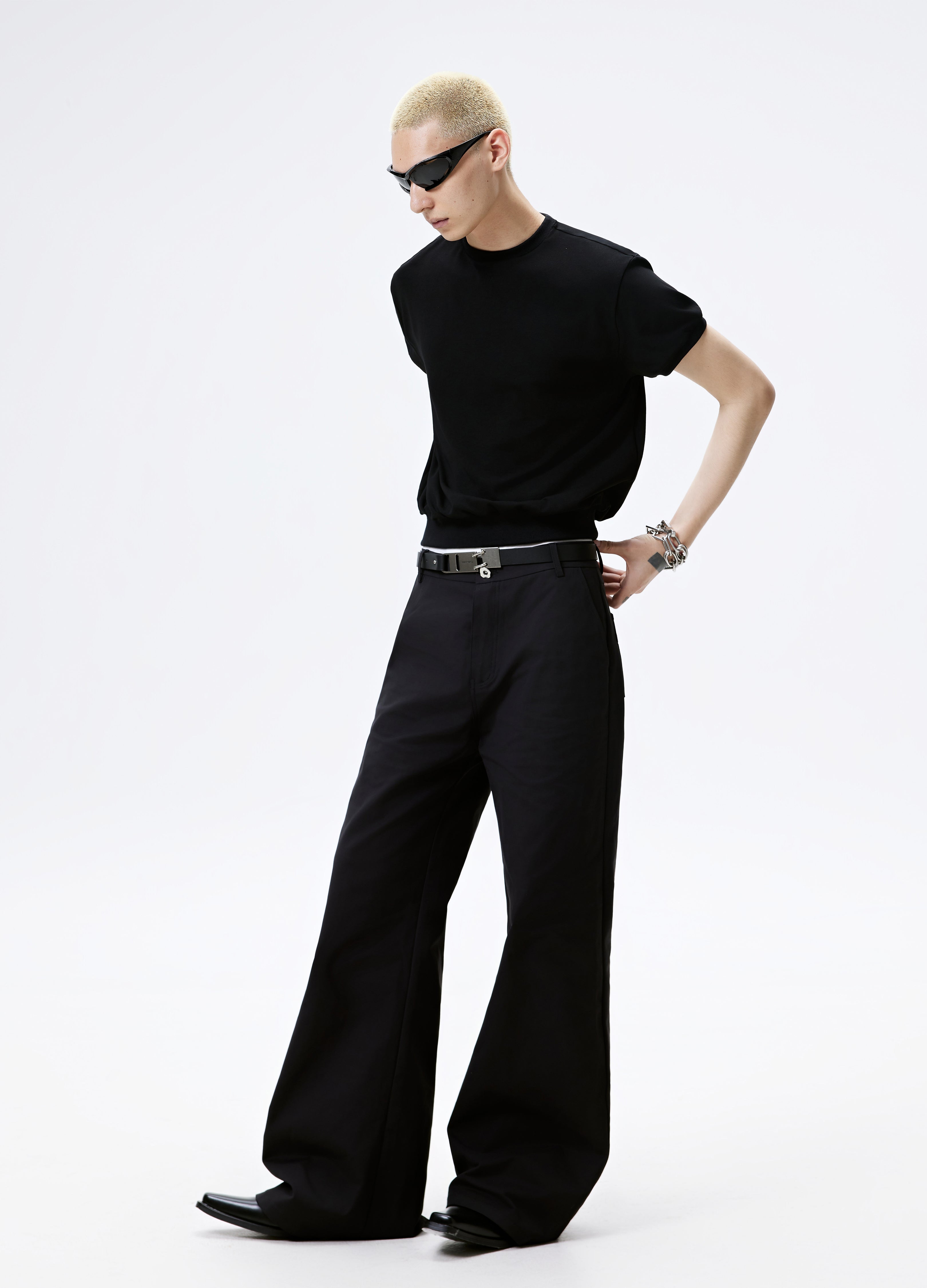 25SS BLACK BASELINE FLARE PANTS